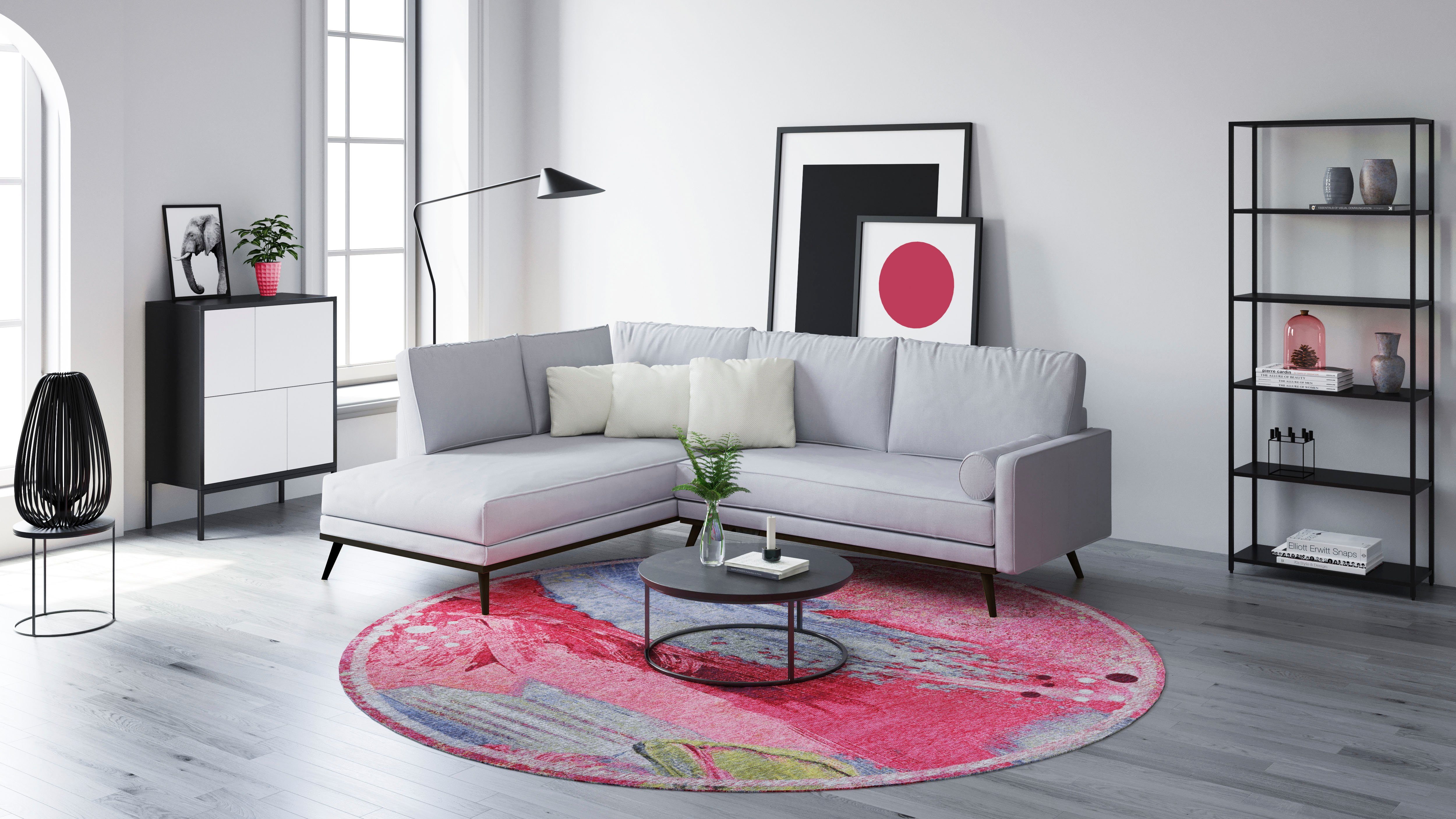 Gino Falcone Vloerkleed Cosima-111 plat geweven jacquard-vloerkleed, met chenillegaren, modern design