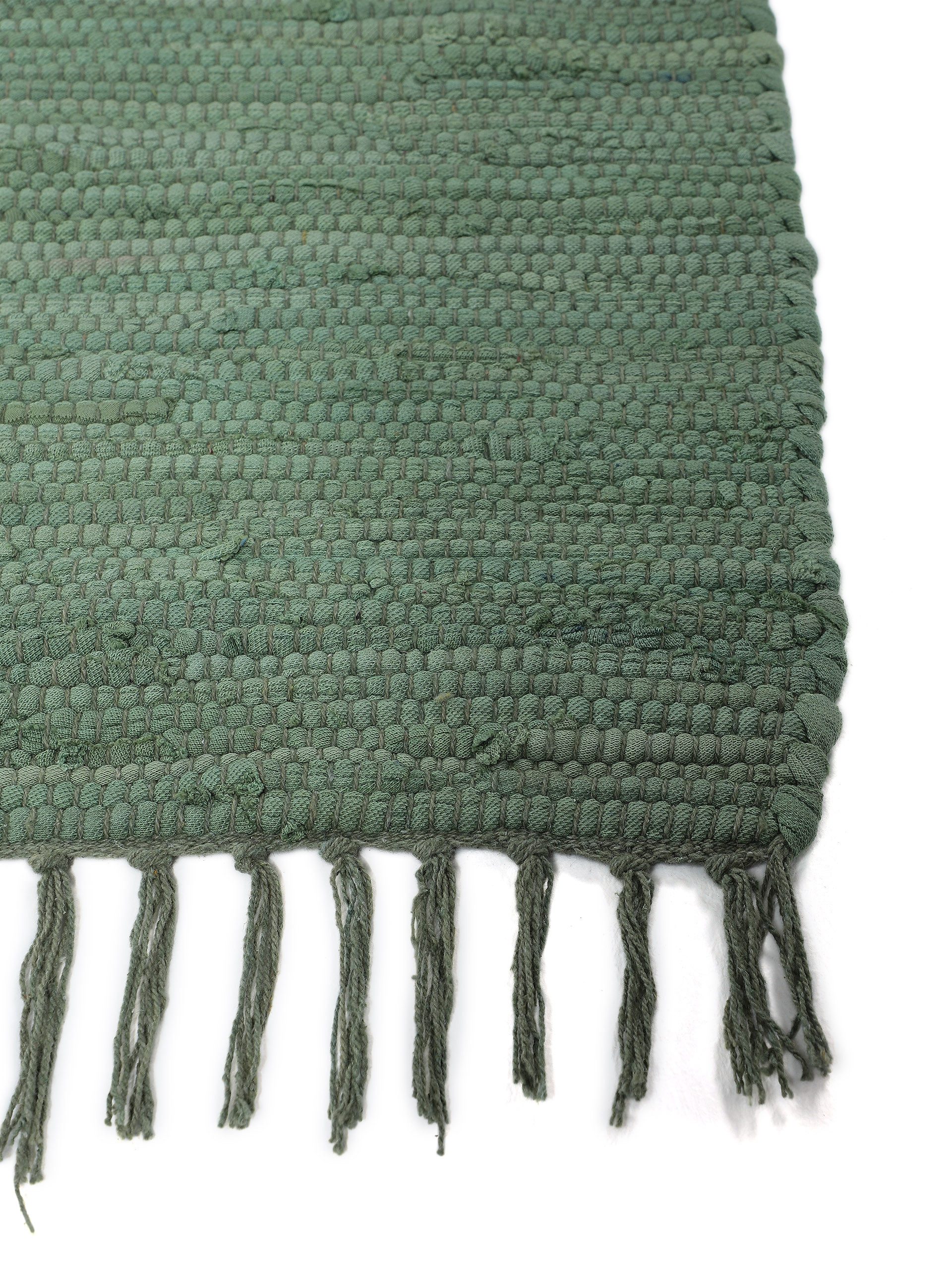 carpetfine Vloerkleed Kelim Chindi uni Tweezijdig te gebruiken kleed, puur katoen, met de hand geweven, unikleuren, met franje