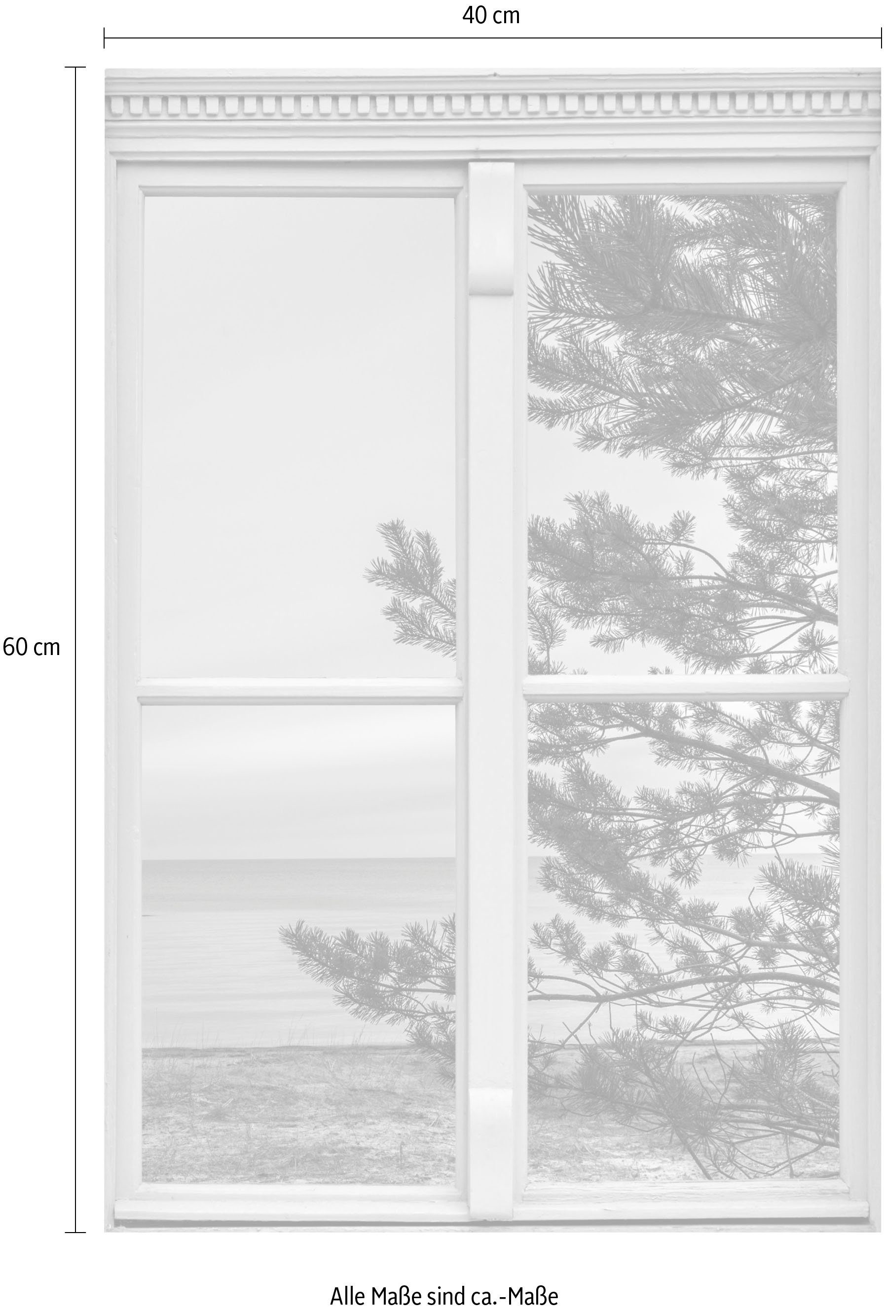 queence Wandfolie Strand Muursticker, muurdecoratie, zelfklevend, 3D, raam