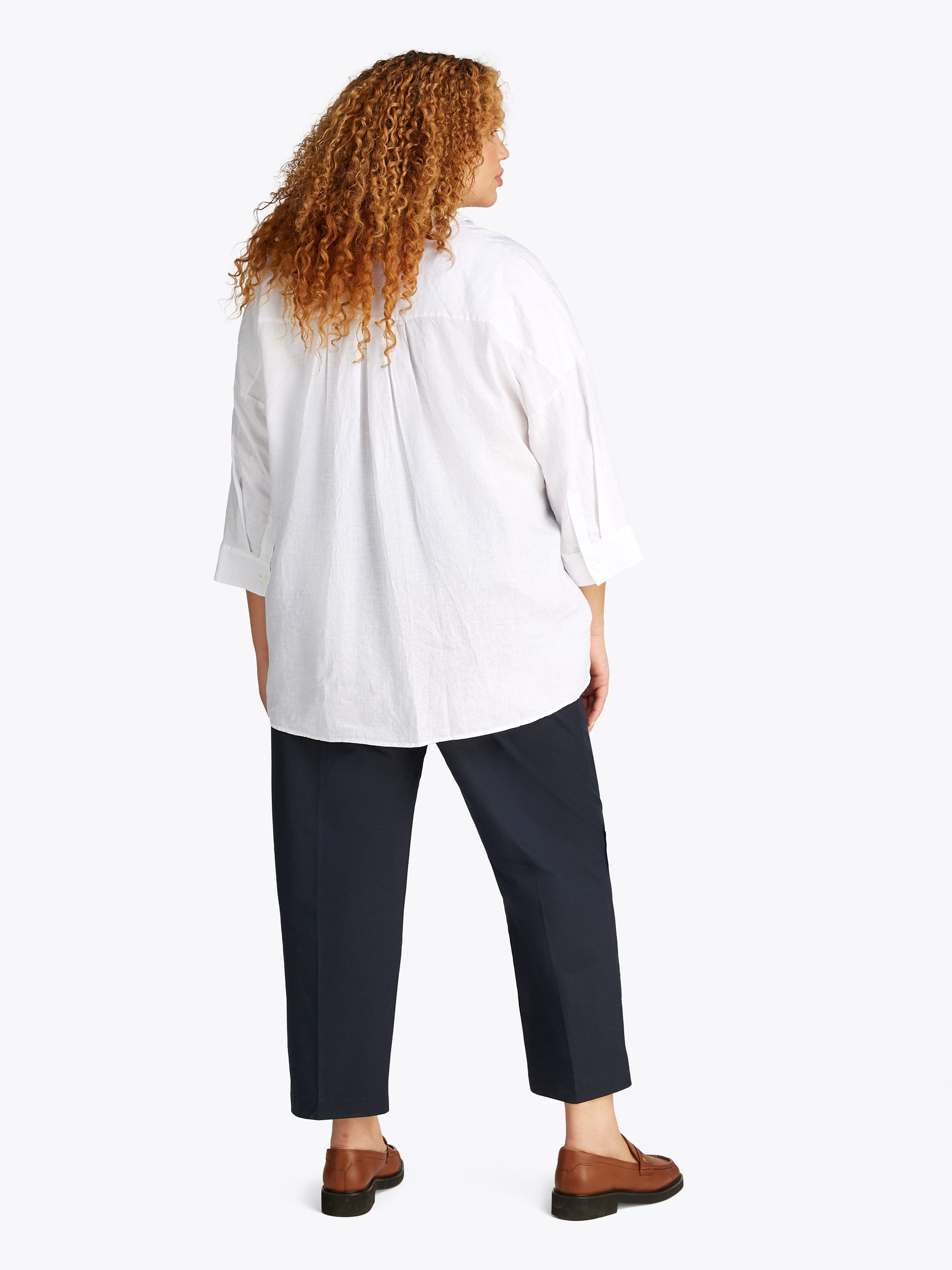 Tommy Hilfiger Curve Overhemdblouse CRV ESS LINEN EASY SHIRT in grote maten, linnenkwaliteit