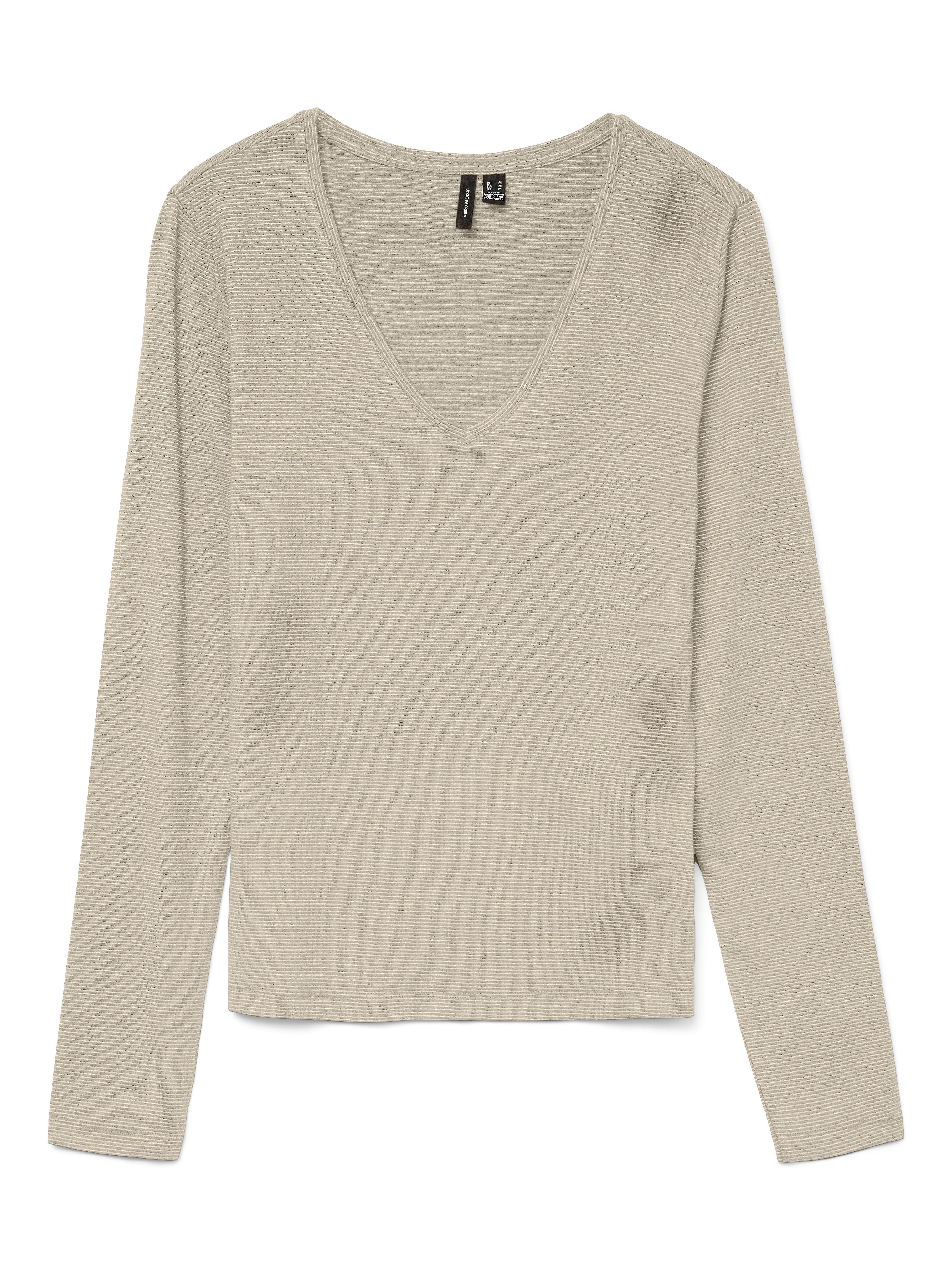 Vero Moda Shirt met lange mouwen VMLAVA GLITTER LS V-NECK TOP STRIPE NOOS