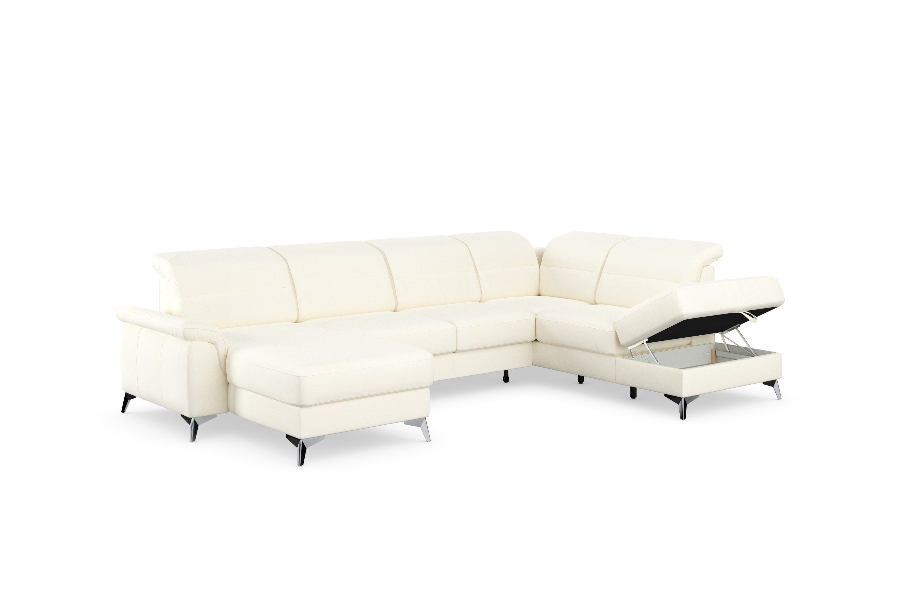 sit&more Zithoek Sinatra U-vorm optioneel met verstelbare hoofdsteun en armleuning etc.