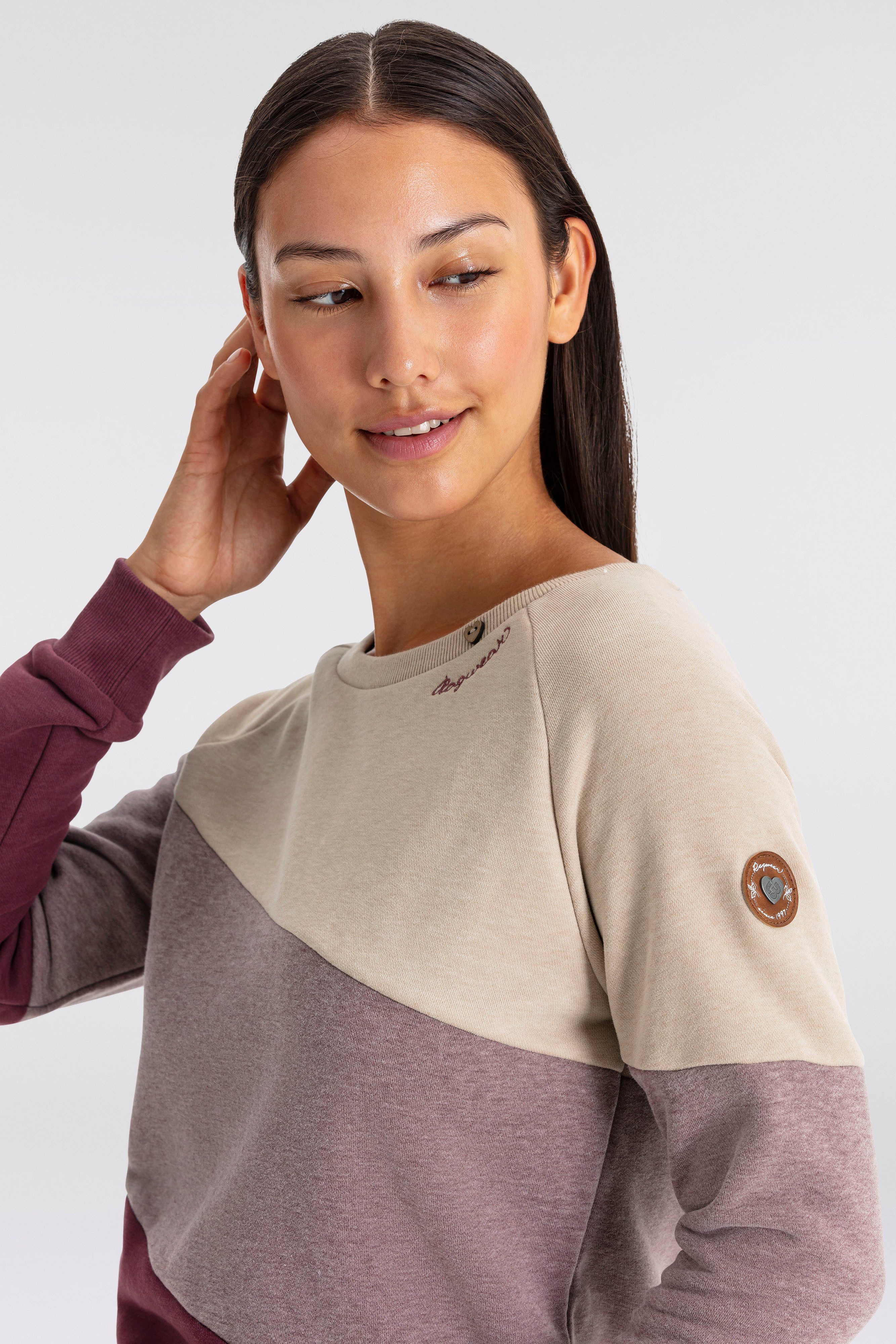 Ragwear Sweater JOHANKA BLOCK Ronde hals met color blocking design