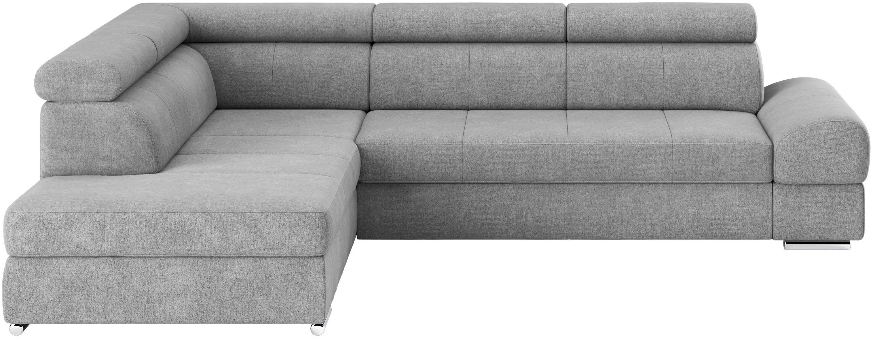 sit&more Hoekbank Broadway L-vorm met verstelbare hoofdsteunen, naar keuze met slaapfunctie