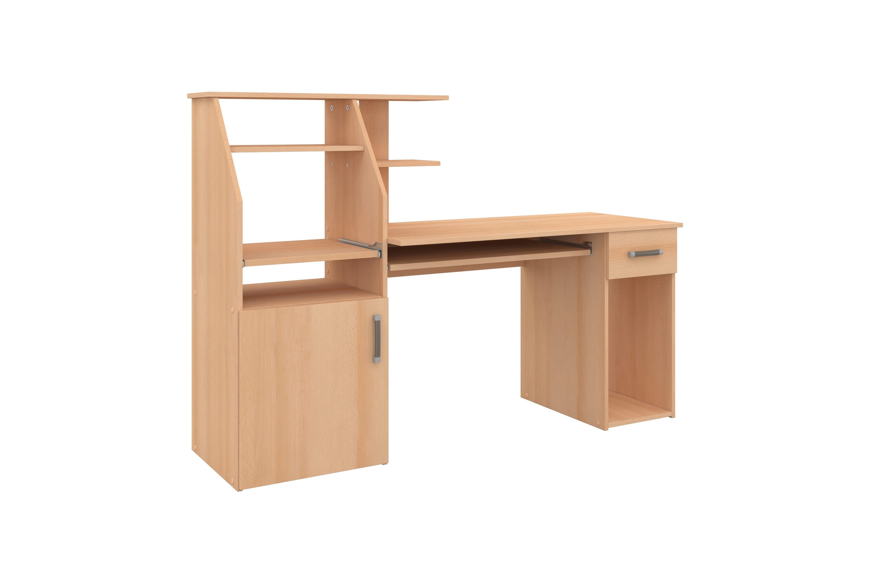 VOGL Möbelfabrik Bureau Don met toetsenbord- & printeruittrek, breedte 137,5 cm, made in germany