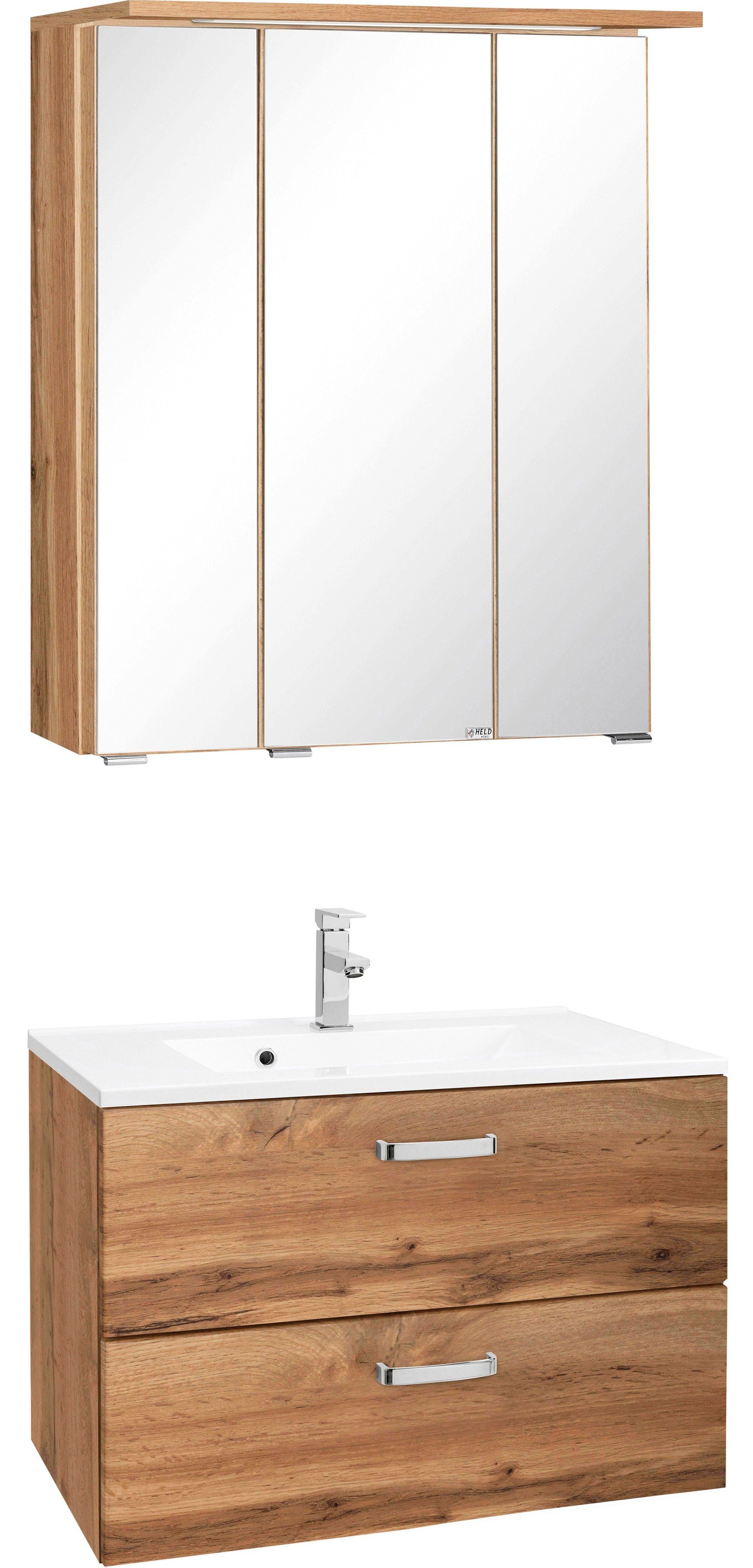 welltime Badkamerserie Ravenna met soft-close functie (2-delig) badmeubelsets beige
