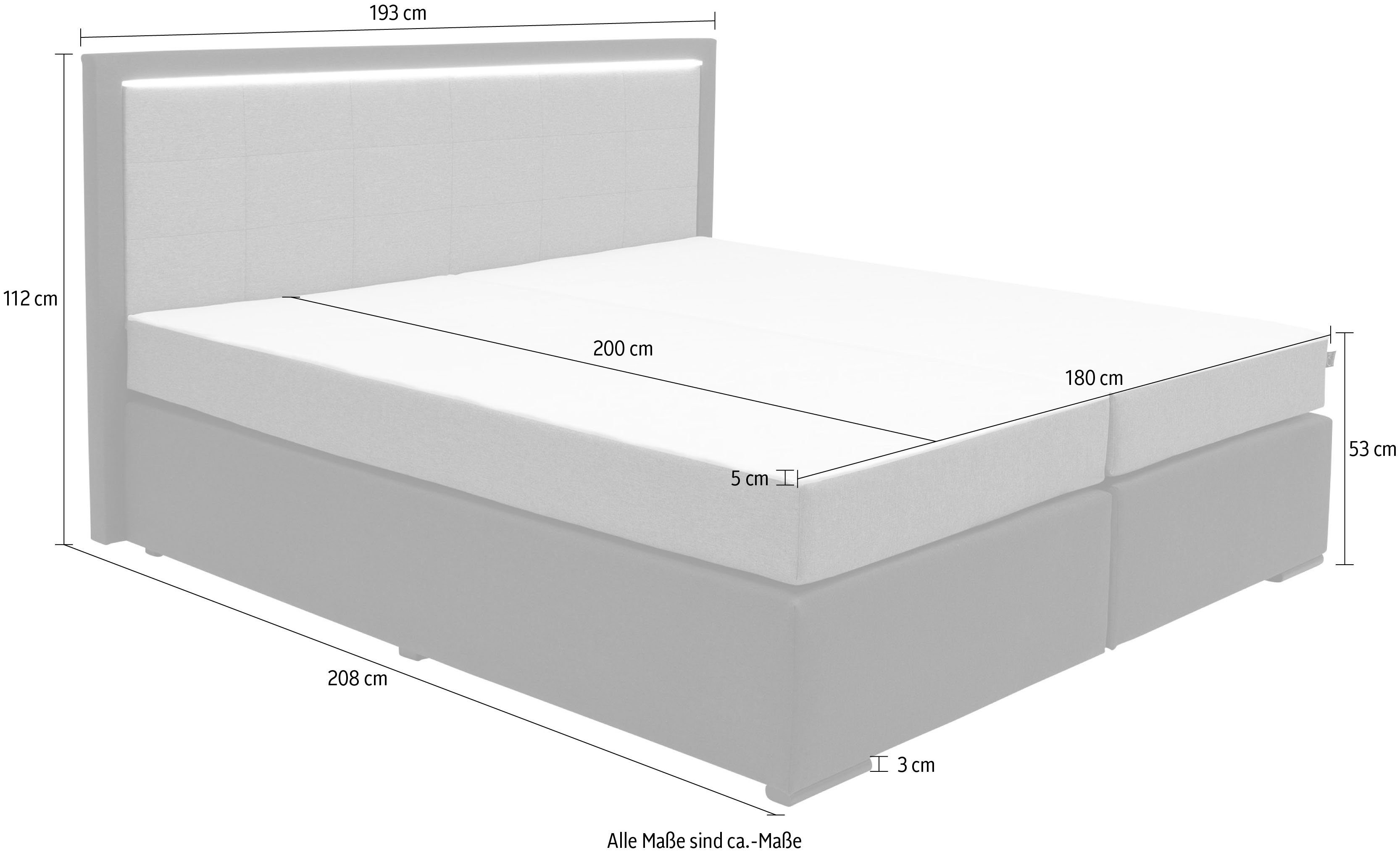 COLLECTION AB Boxspring 30 jaar jubileummodel Athena in h2,h3 & h4, incl. led-lijst
