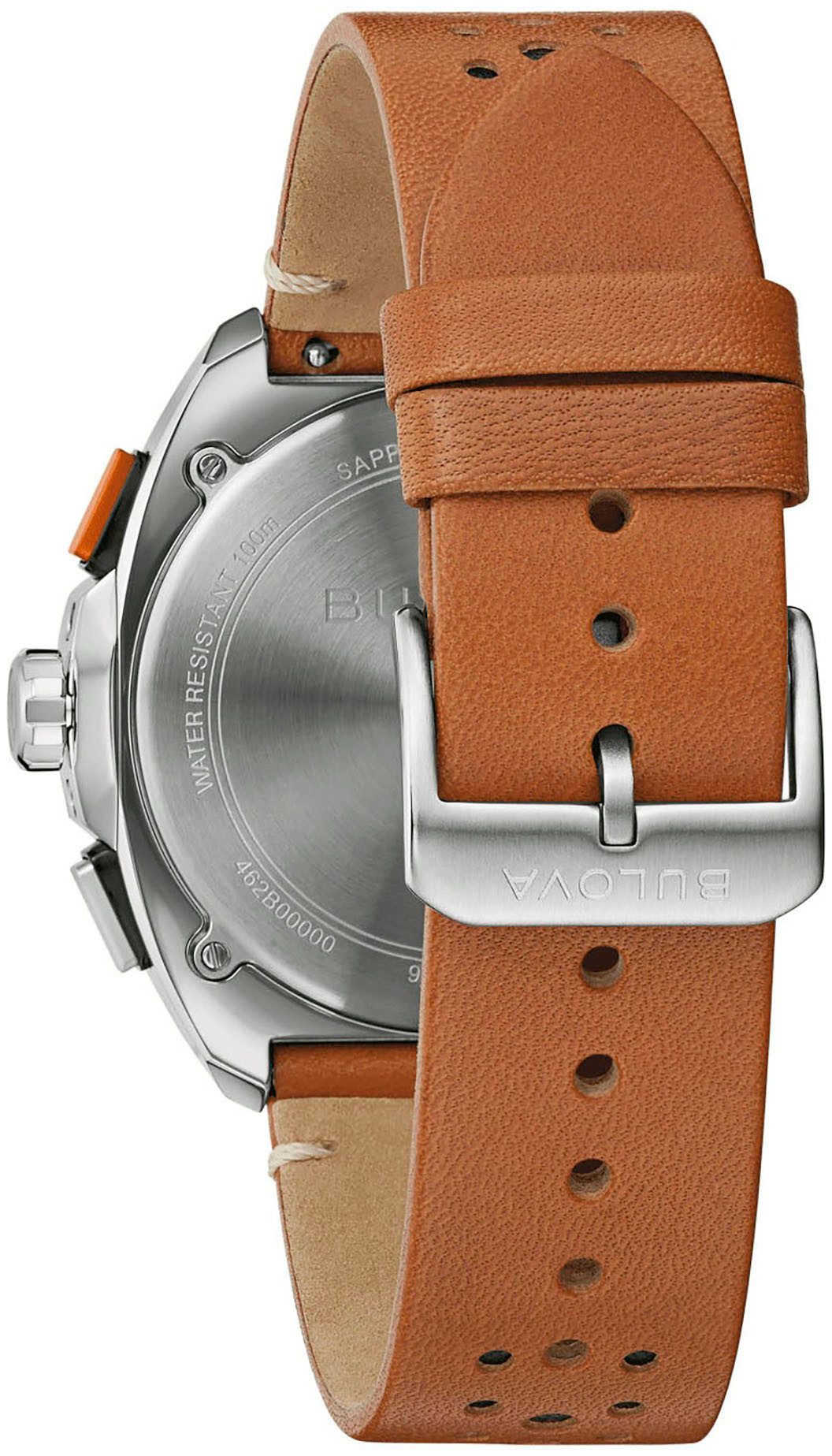 Bulova Chronograaf Racer Horloge, quartz, herenhorloge, saffierglas, leren band