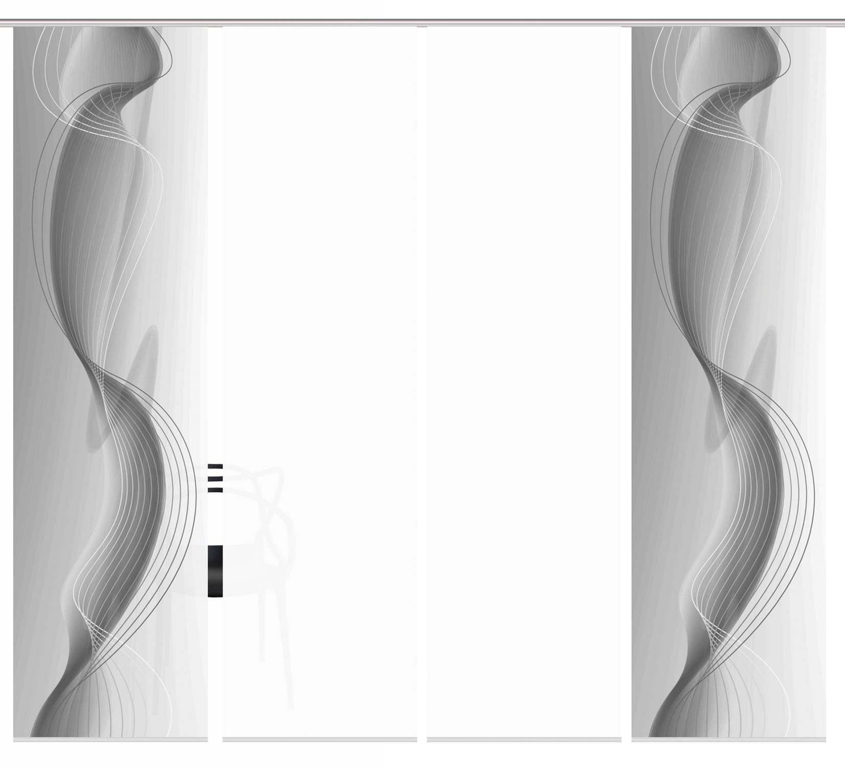 HOME WOHNIDEEN Paneelgordijn FILIZ set van 4 Paneelgordijn Digidruk 4-delige set FILIZ (4 stuks)