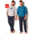 h.i.s pyjama top met verschillende designs (set van 2) blauw