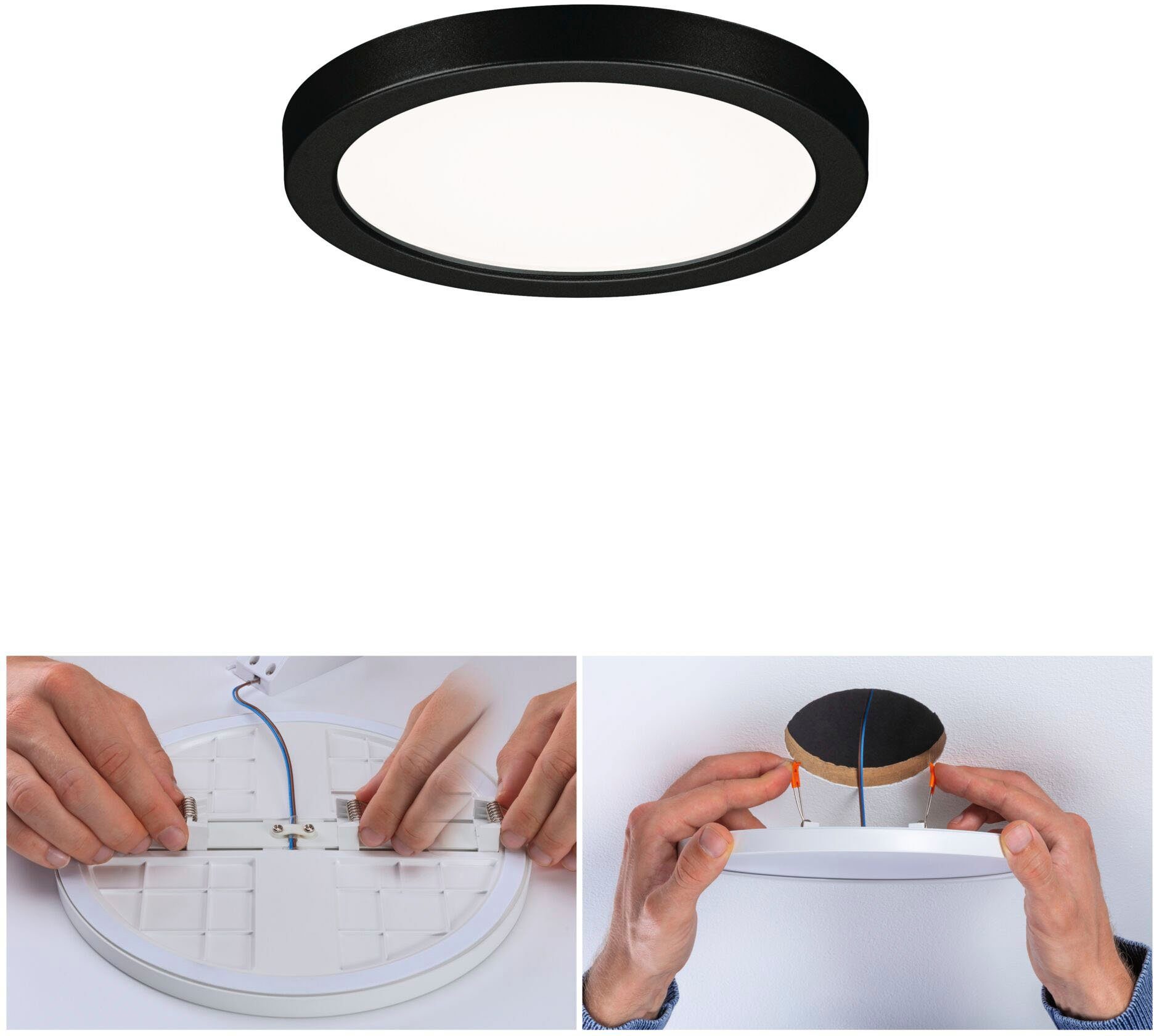 Paulmann Ledinbouwlamp LED Inbouwpaneel Areo VariFit IP44 rond 118mm 4000K Zwart (1 stuk)
