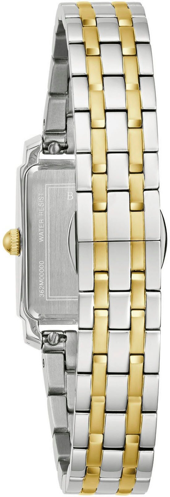 Bulova Kwartshorloge 97P166 Polshorloge, dameshorloge, roestvrijstalen armband, met diamanten