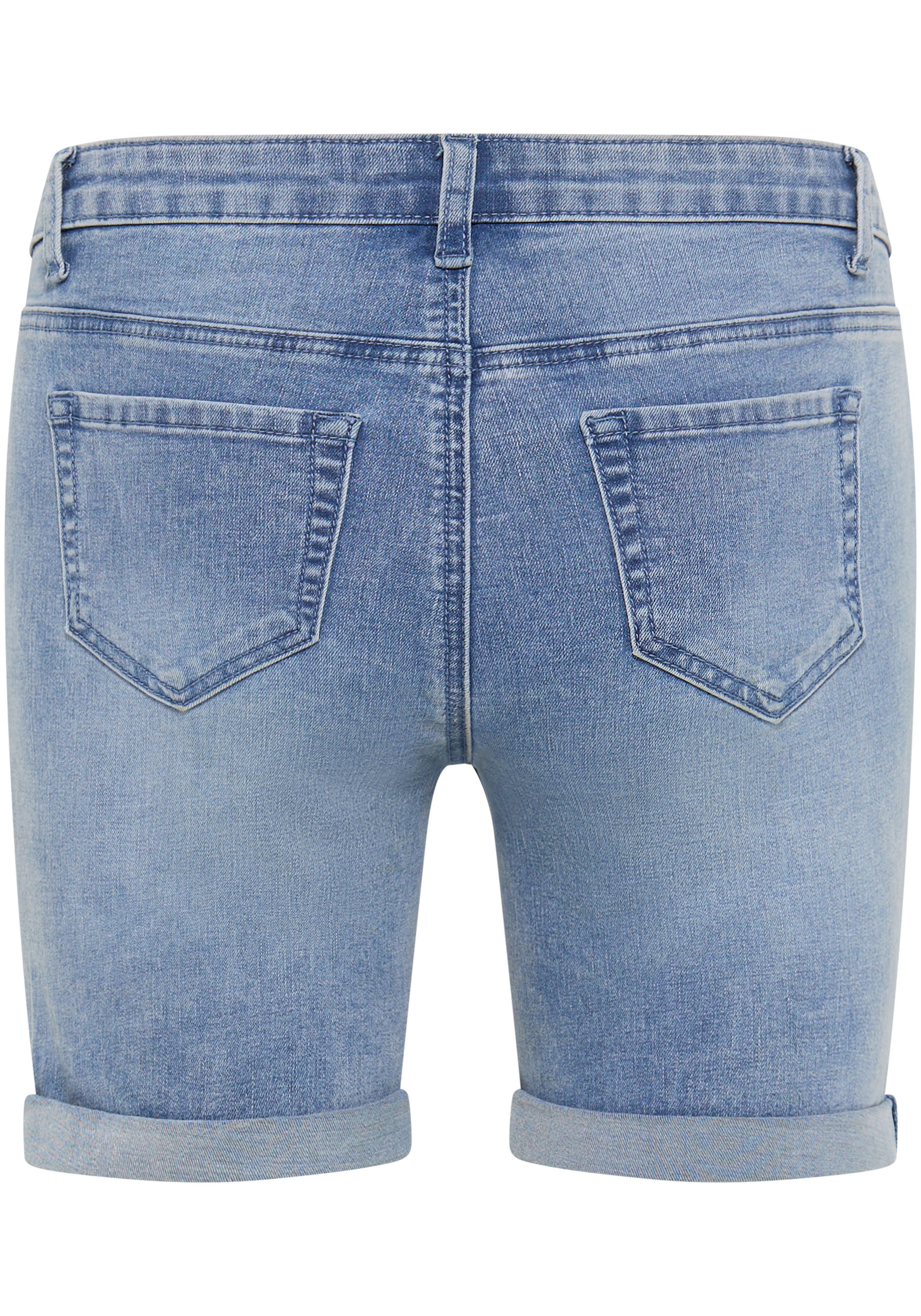 Arizona Jeansshort Ultra Stretch extra strak gesneden, opgerolde beenafsluitingen