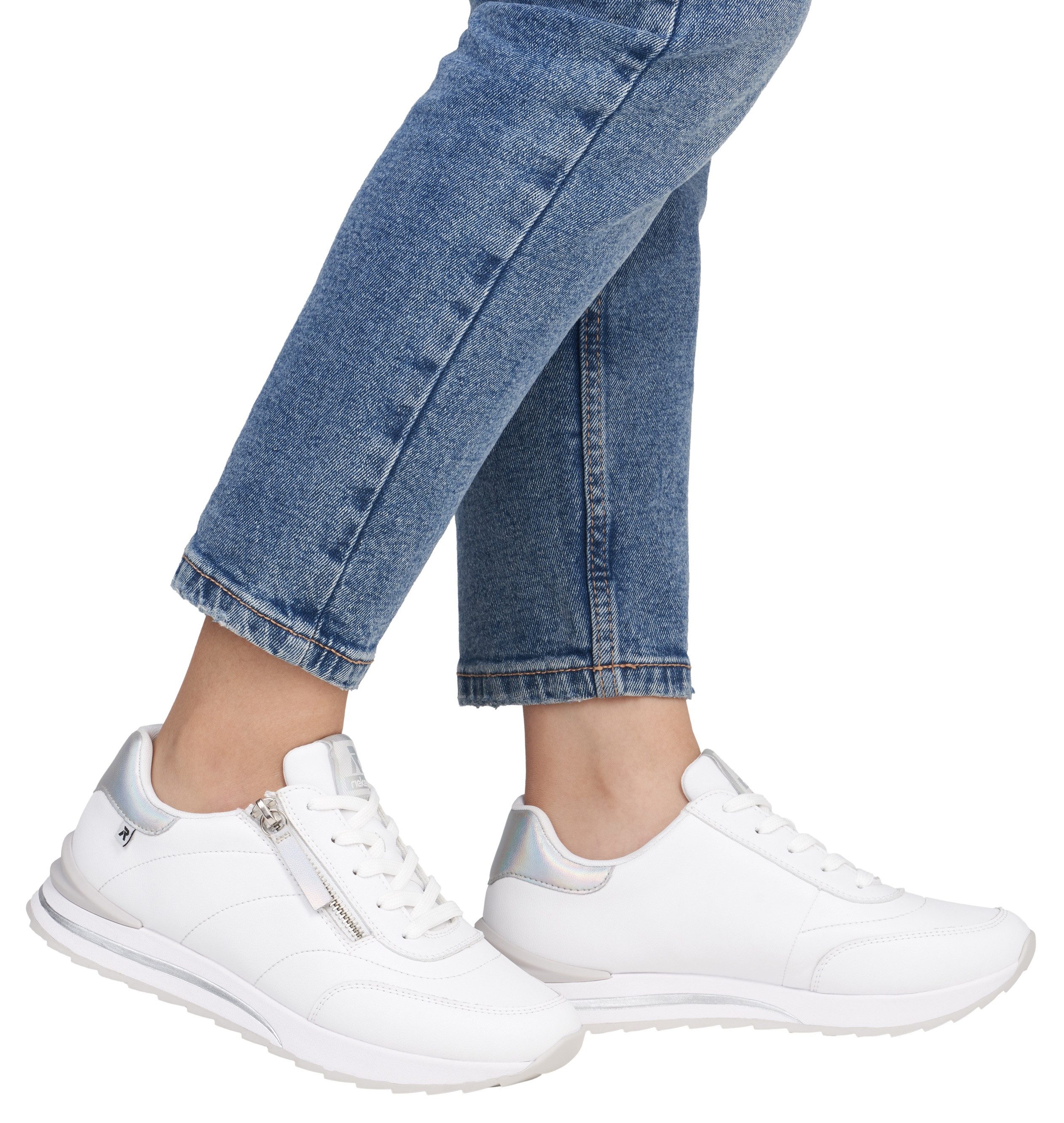 RIEKER Sport Plateausneakers , vrijetijdsschoen, lage schoen, veterschoen in smalle vorm