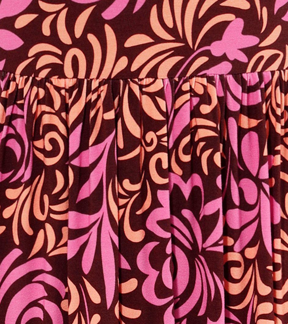 Aniston CASUAL Zomerjurk met kleurharmonische, grafische rozenprint - nieuwe collectie