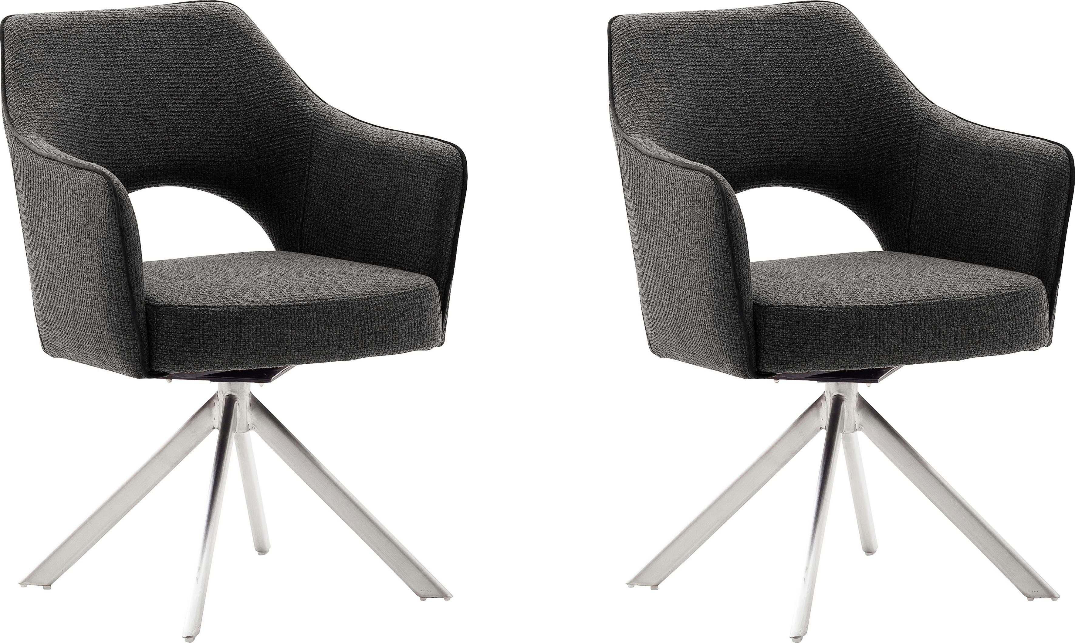 MCA furniture Stoel met 4 poten Tonala (2-set), 180° draaibaar, belastbaarheid 120 kg, zithoogte ca. 49 cm (2 stuks) gestoffeerde stoelen maat