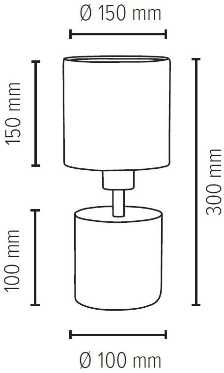 SPOT Light Tafellamp Strong Echt beton - met de hand gemaakt, natuurproduct, lampenkap van stof (1 stuk)
