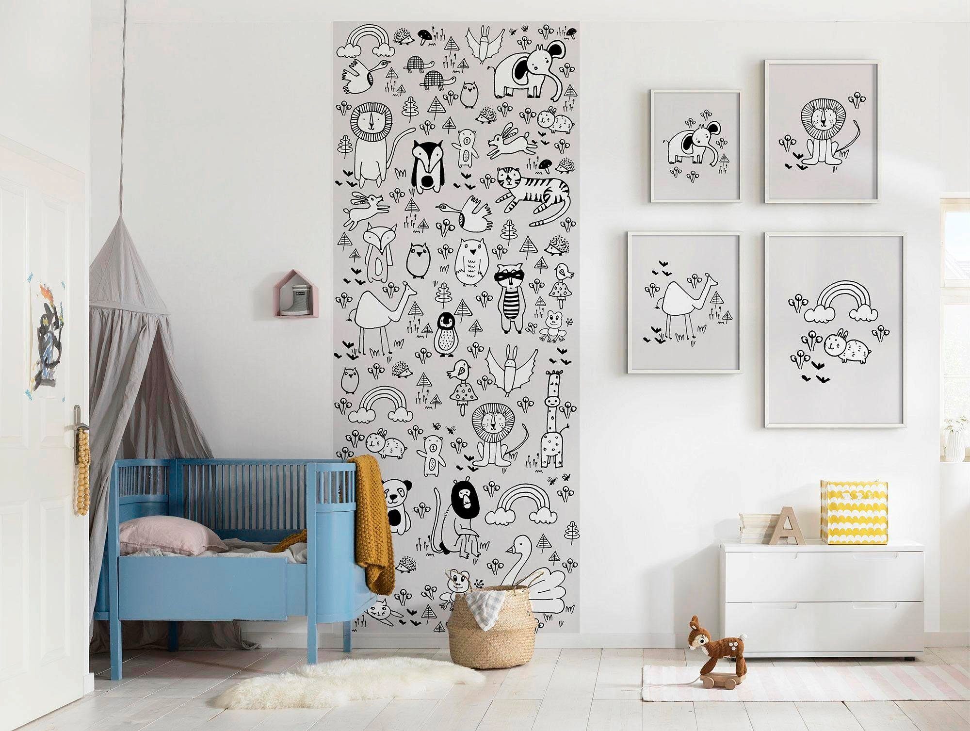 Komar Wanddecoratie Scribble Lion Wanddecoratie - zonder lijst (1 stuk)