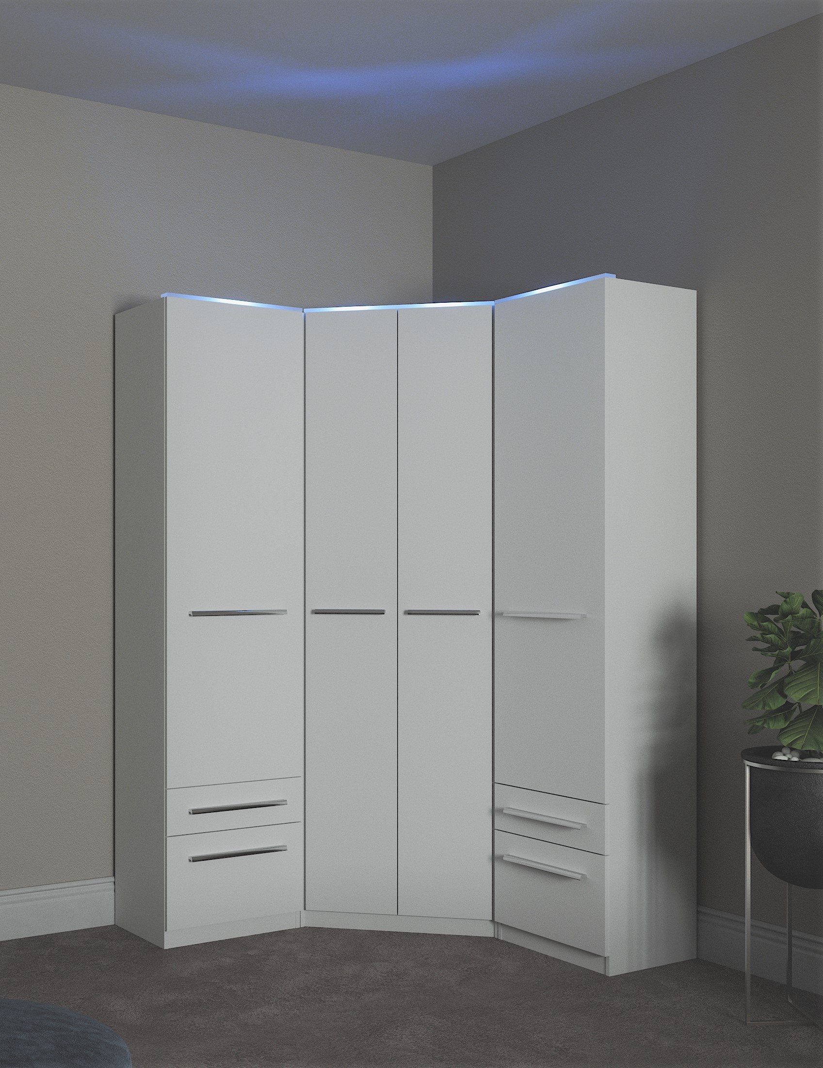 priess Kledingkast Kast garderobe waskast Barcelona in 5 breedtes veel opbergruimte, ruime lades, met spiegel, made in germany