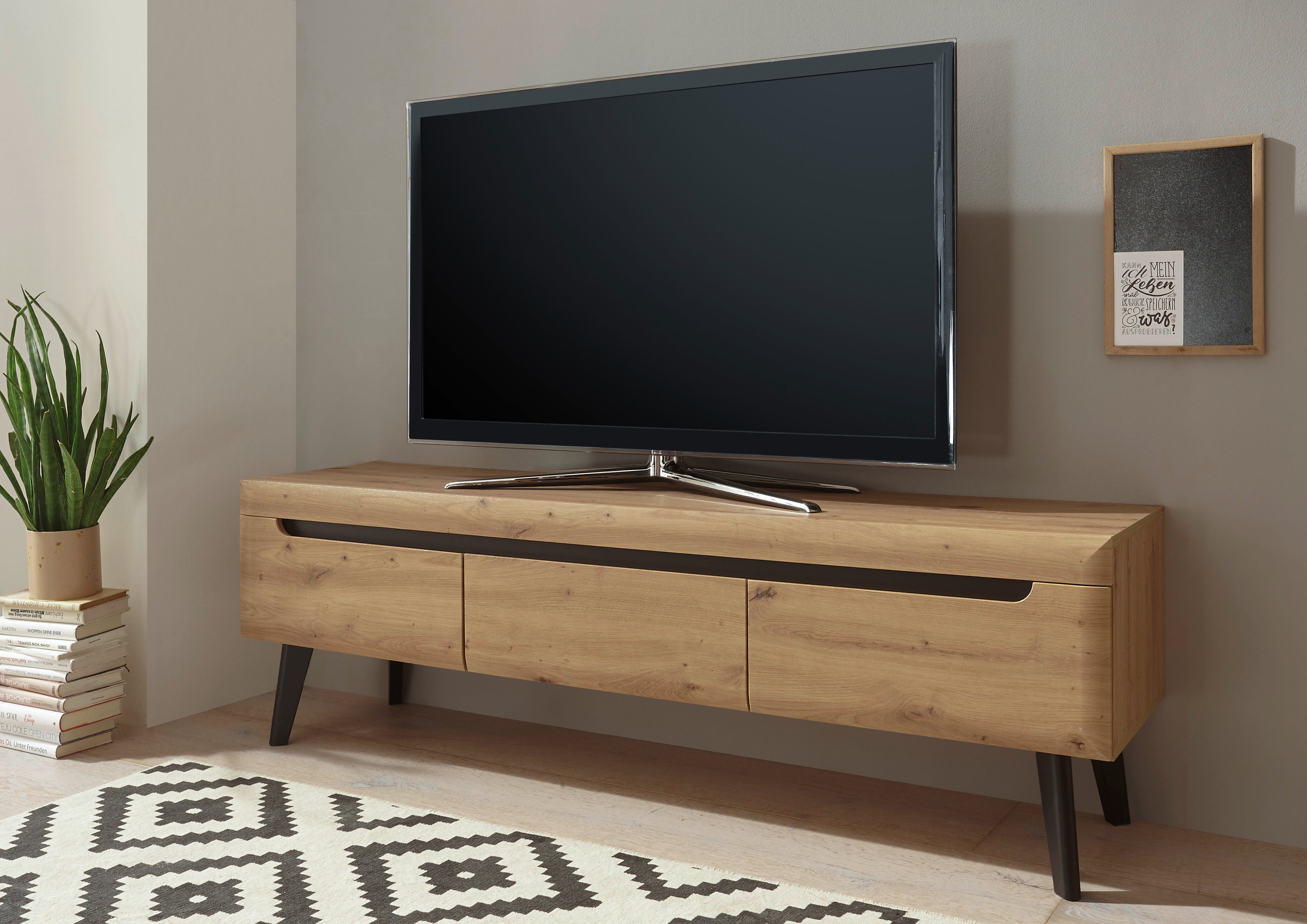 INOSIGN Tv-meubel Torge, TV-kast, TV-kommode, televisiekast, TV-bord afgeschuinde poten, drie kleuren, scandi design, 160 cm breed (1 stuk) lowboards