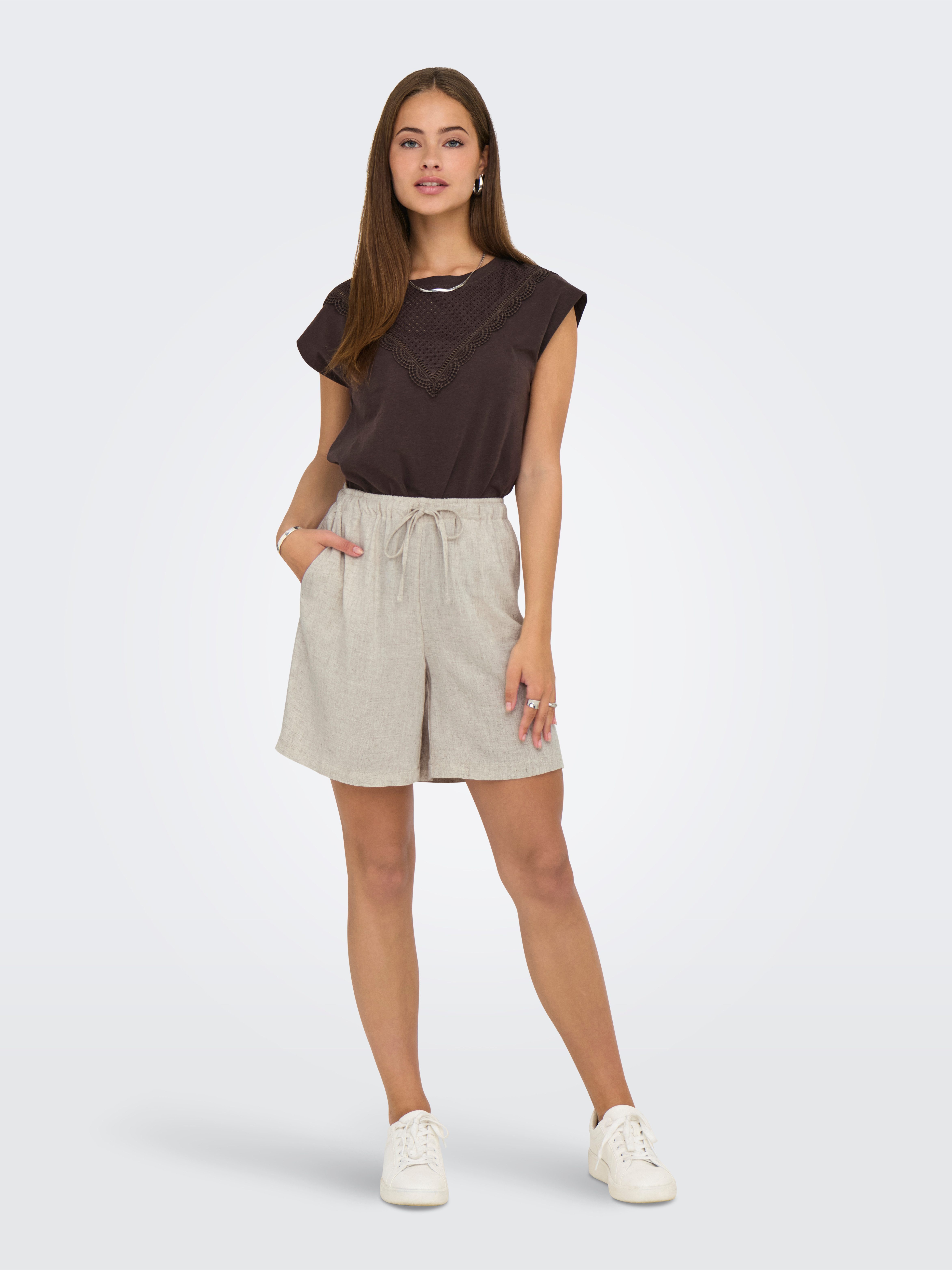 Only Short ONLSIESTA MW PULL-UP LINEN BL SHORTS OS