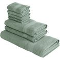 otto products handdoekenset lennja van gecertificeerd biokatoen (7-delig) groen