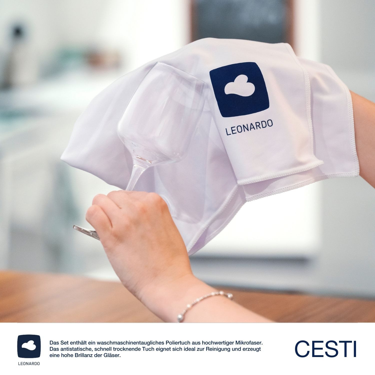 LEONARDO Wittewijnglas Rieslingglazen CESTI + poetsdoek (set, 7-delig)