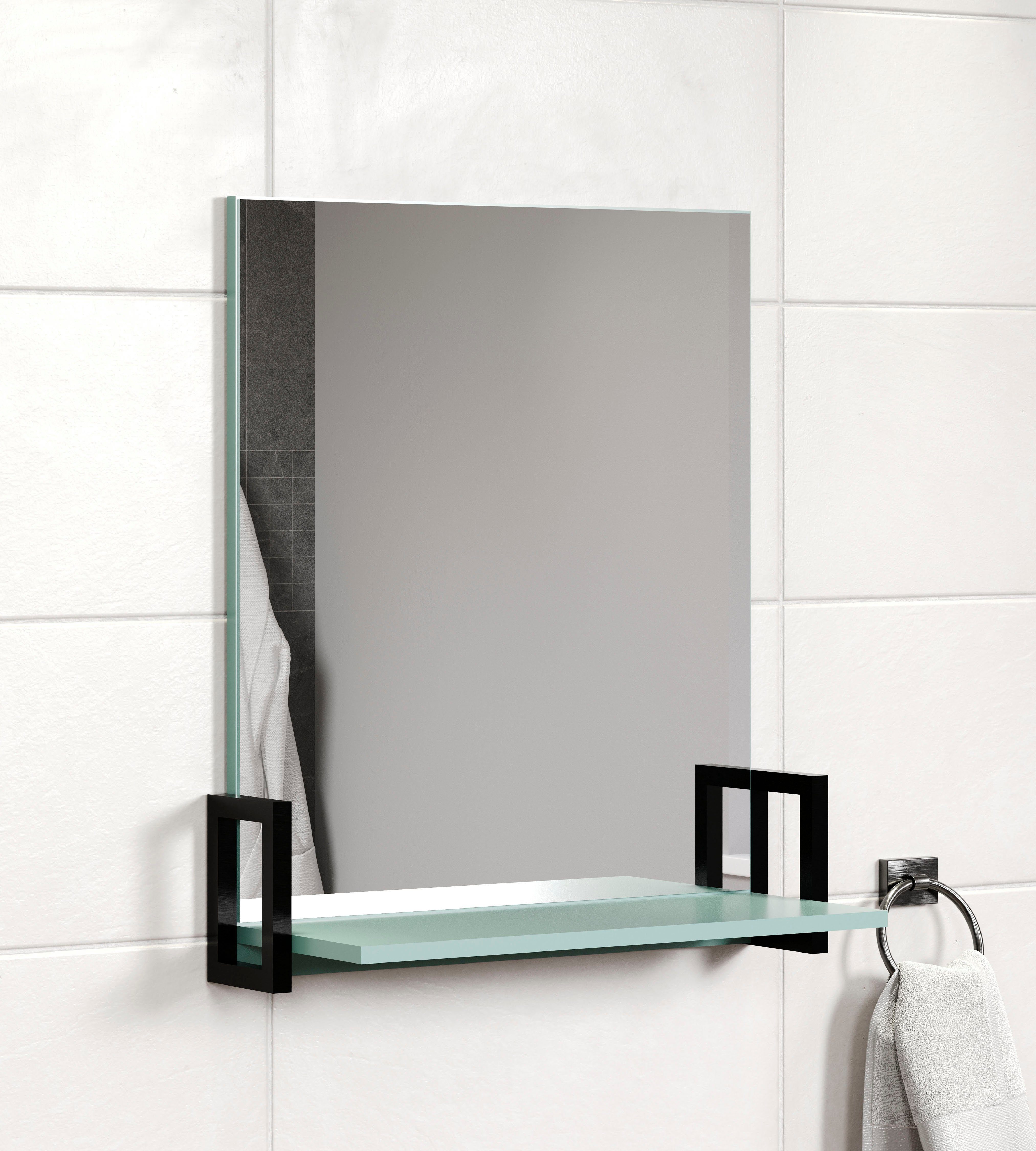 welltime Badspiegel Malcesine Badspiegel met opbergvak in donker turquoise - Afmetingen (B/D/H) 64/24/74 cm (1 stuk)