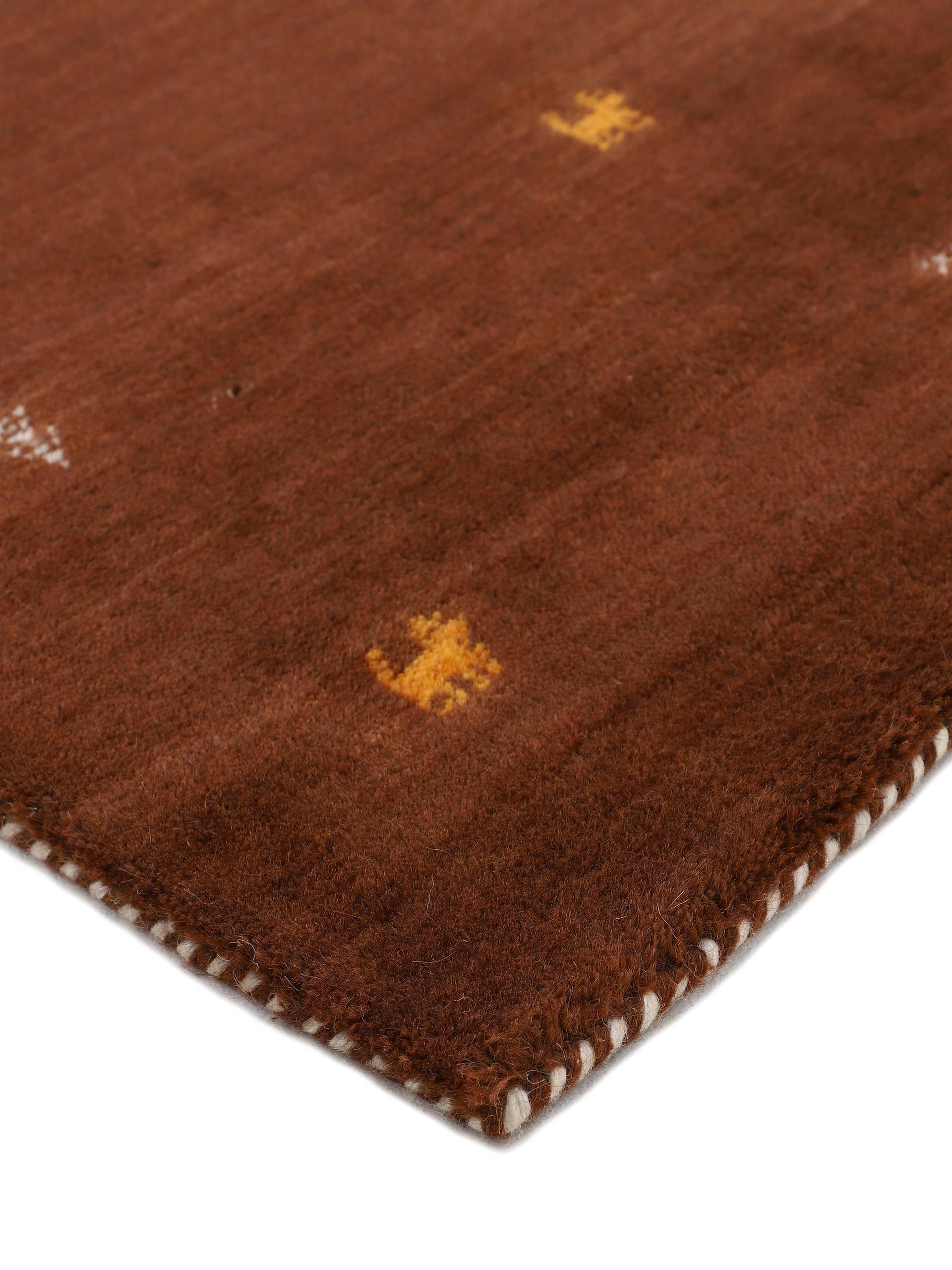 carpetfine Wollen kleed Gabbeh Uni, ook verkrijgbaar als loper en rond pure wol, handgeweven, gabbeh loom dierenmotief, grote kleurkeuze