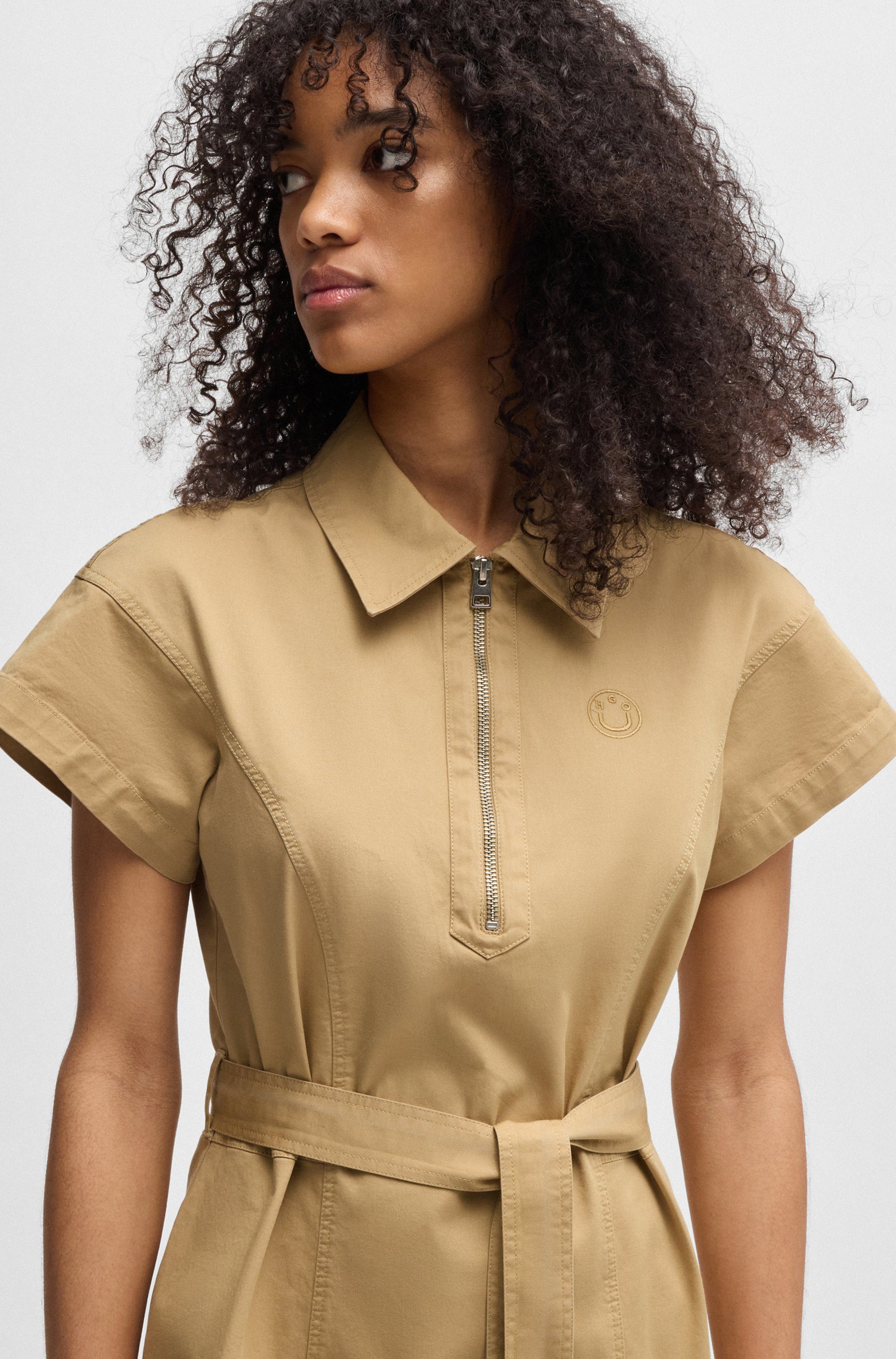 HUGO Blue Blousejurk Kerami met een ritsdetail