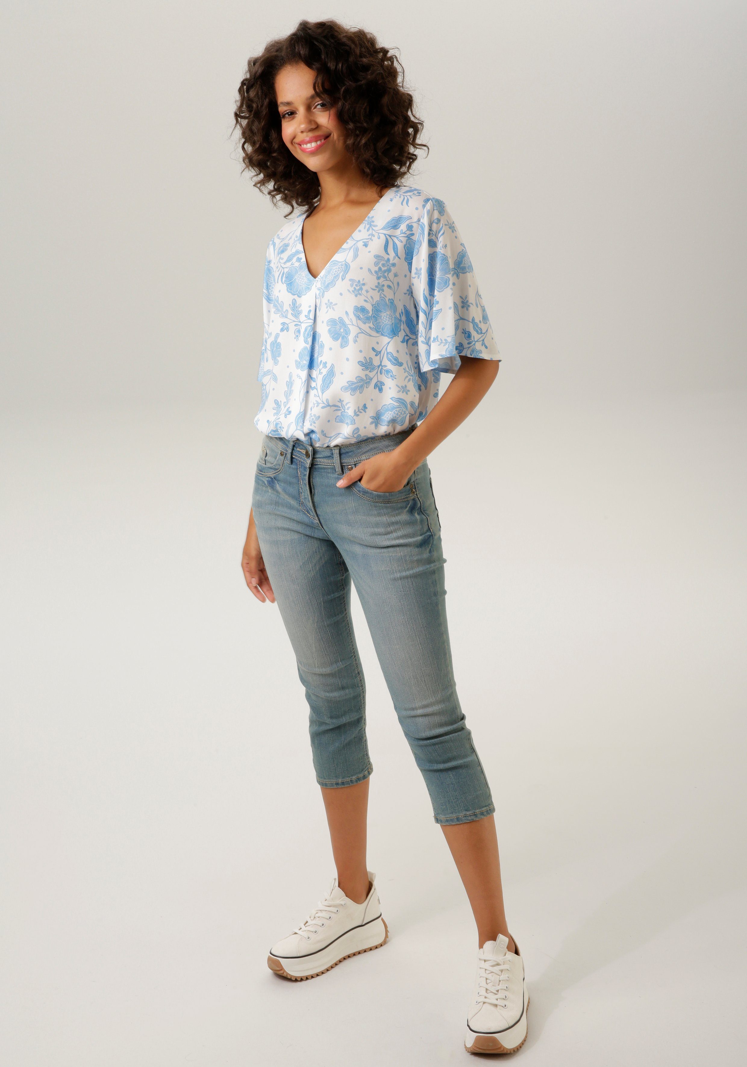 Aniston CASUAL Blouse zonder sluiting met maxi-bloemenprint