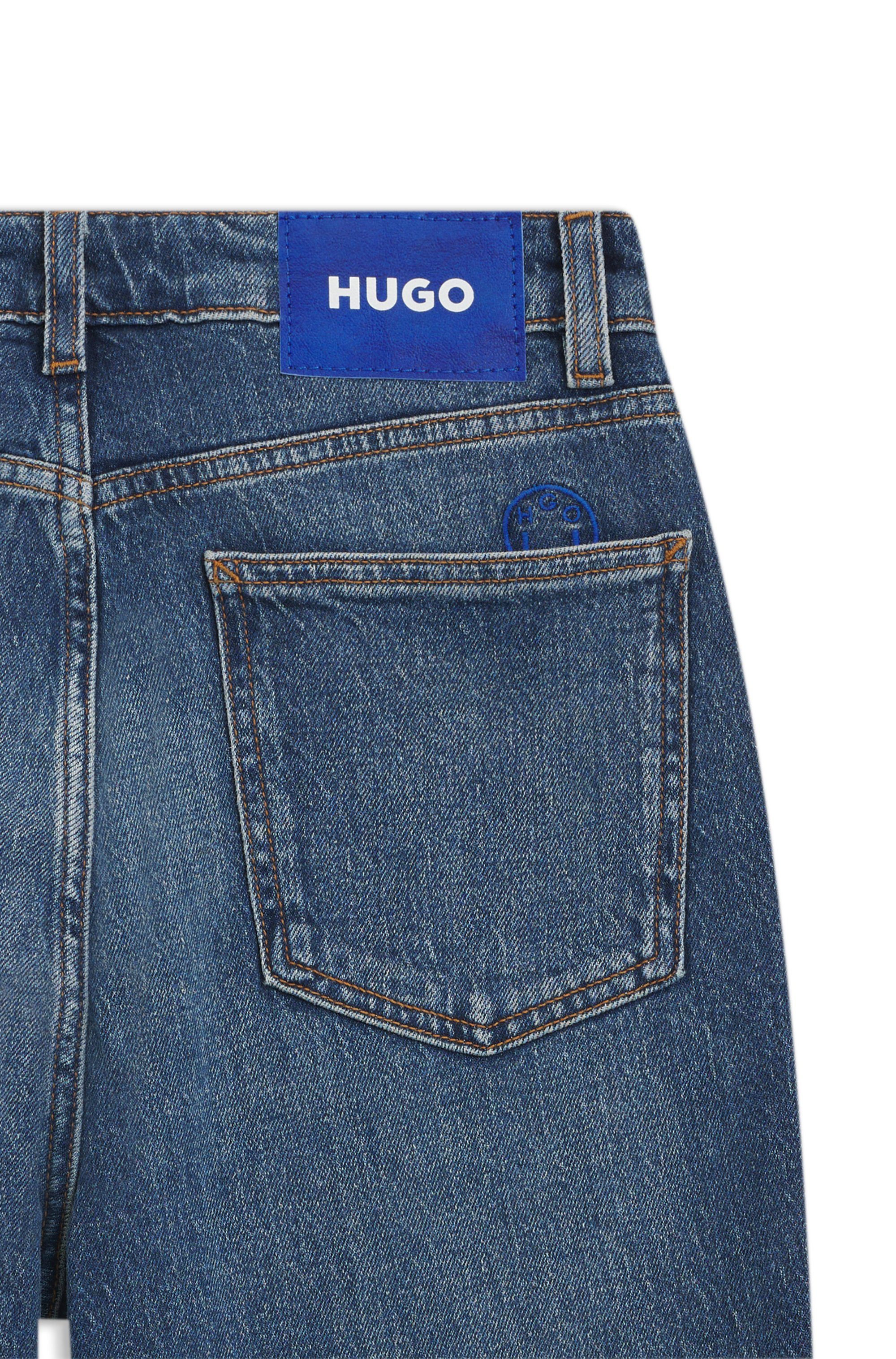 HUGO Blue Mom jeans Noe Straight fit jeans met hoge taille