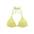 lascana triangel-bikinitop scallop met gelaserde gegolfde rand geel