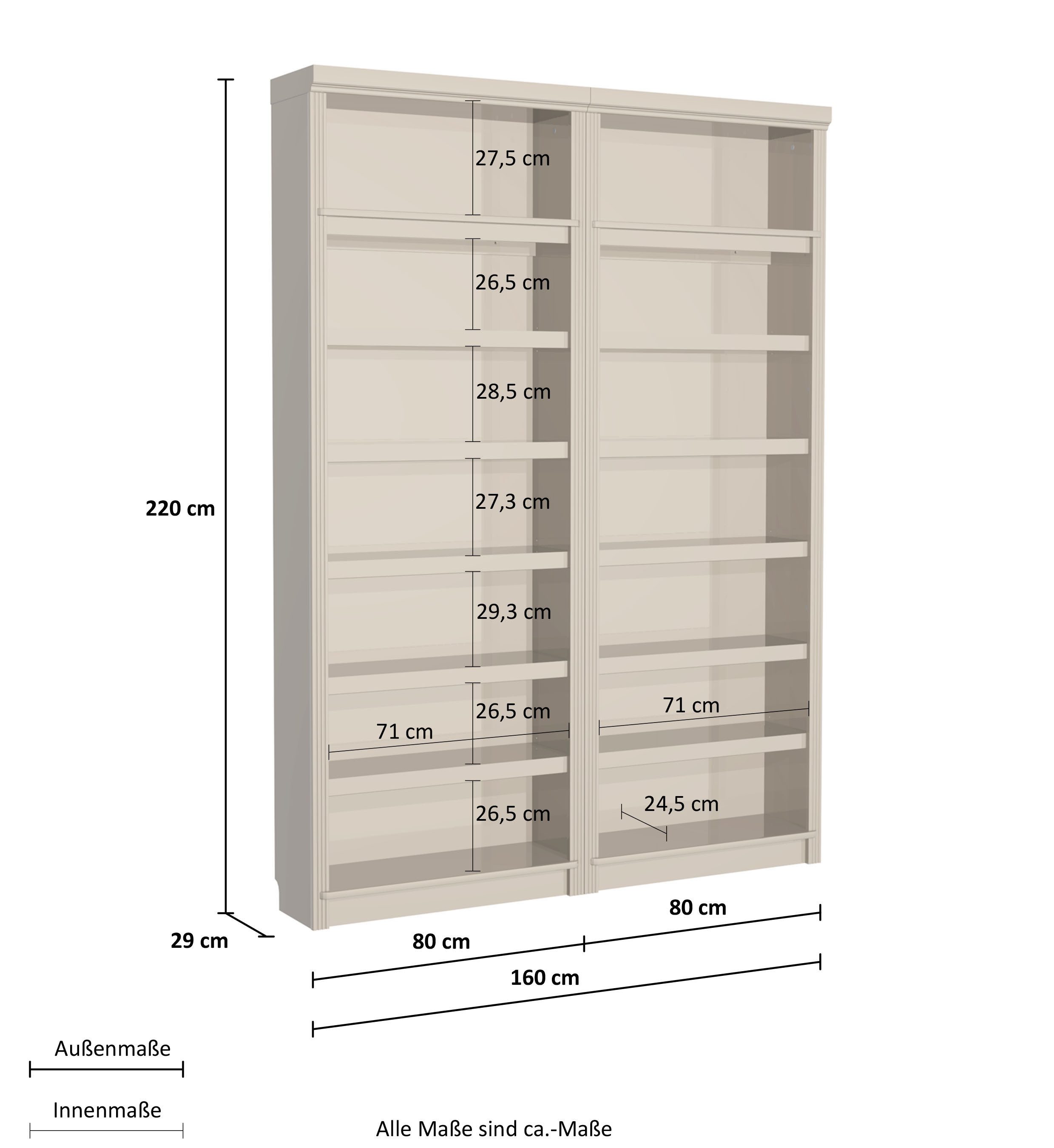 Home affaire Bibliotheek Soeren Met veel bergruimte (2-delig)
