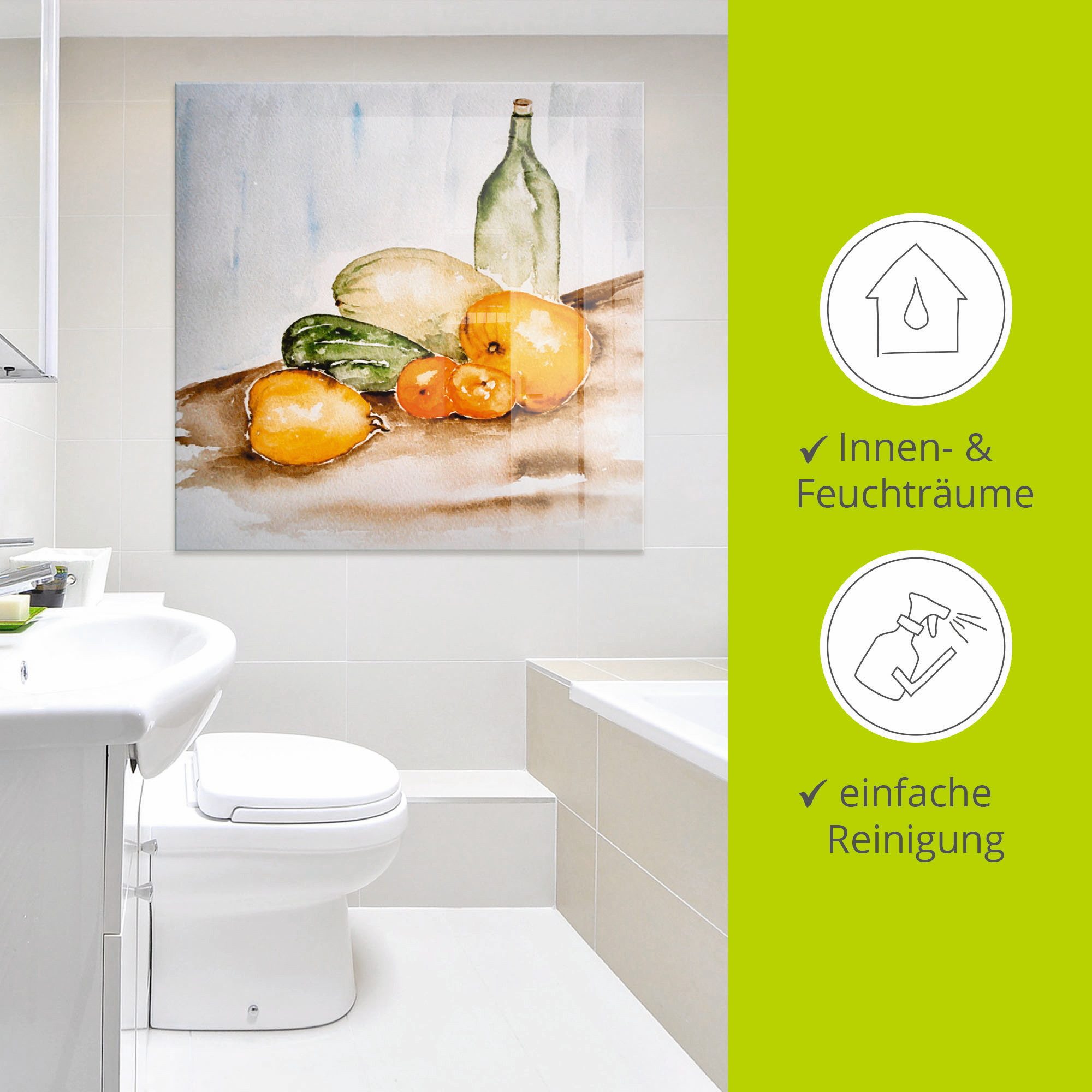 Artland Print op glas Fruit en groente aquarel