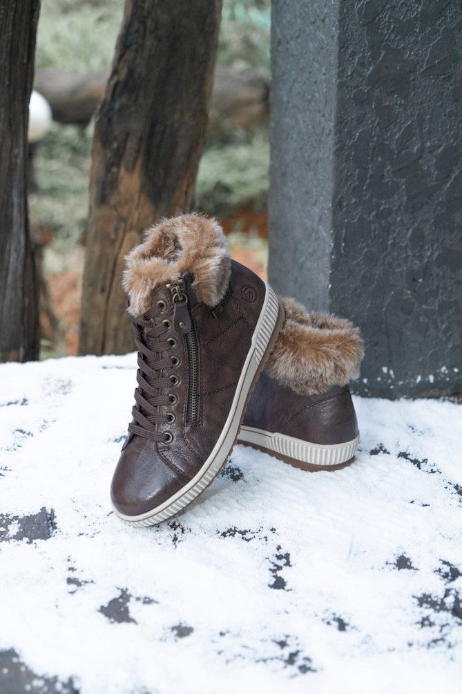 Remonte Winterlaarzen , plateau, outdoorschoen veterschoenen met waterafstotende tex-membraan