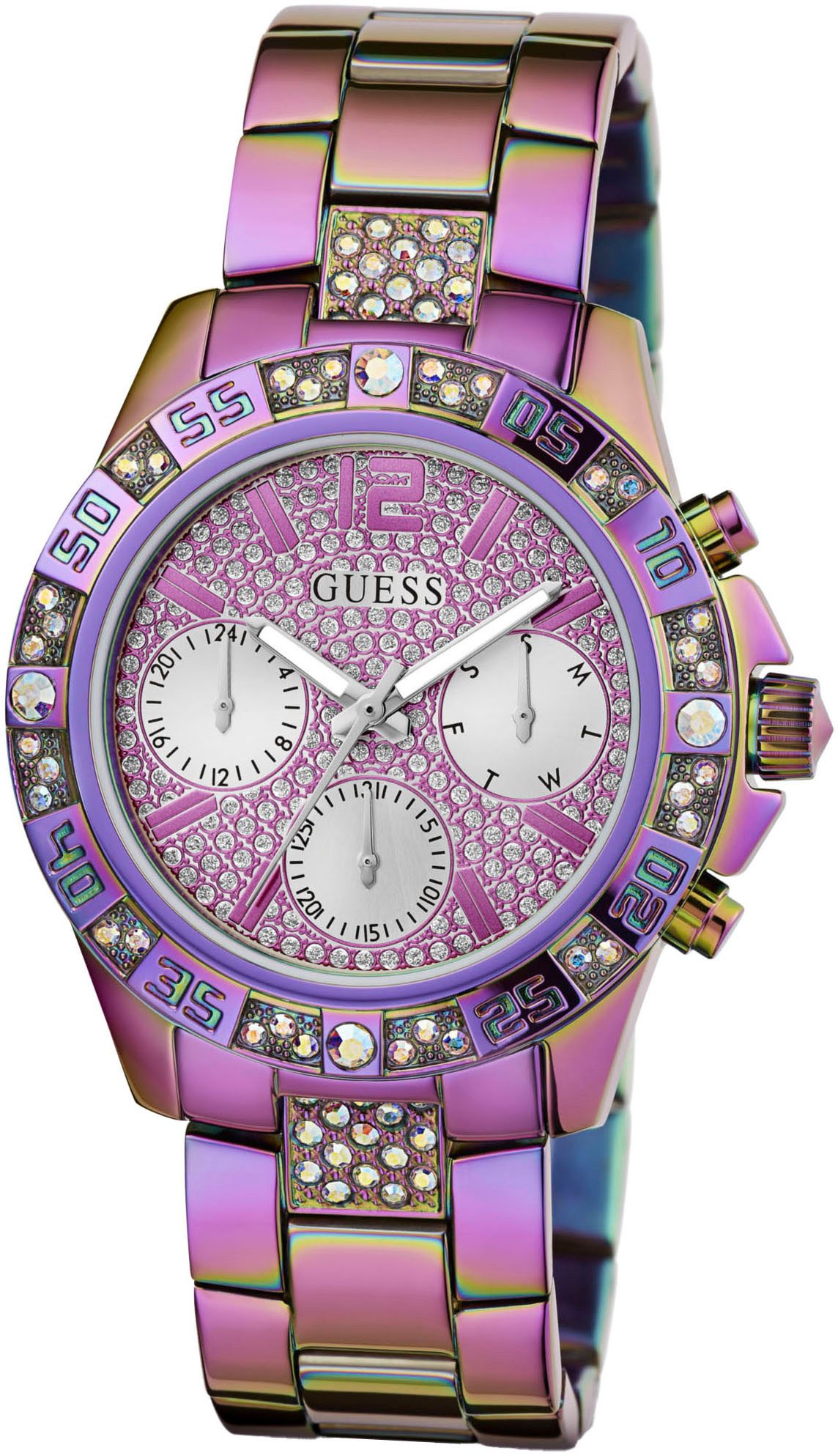 Guess Multifunctioneel horloge Majesty Quartz horloge, armbanduhr, dameshorloge, datum, roestvrijstalen band