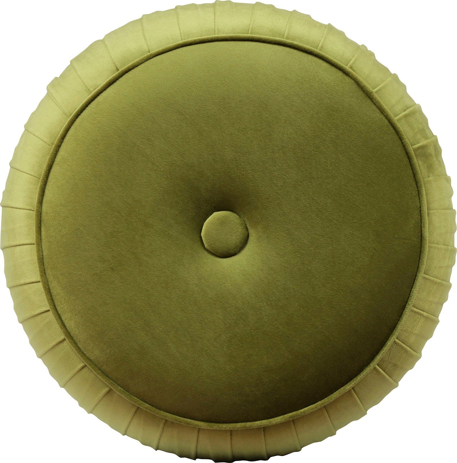 Kayoom Zithocker Kruk Lilje, elegante uitstraling door goudkleurige sokkel, hoogwaardige fluwelen bekleding (1 stuk)