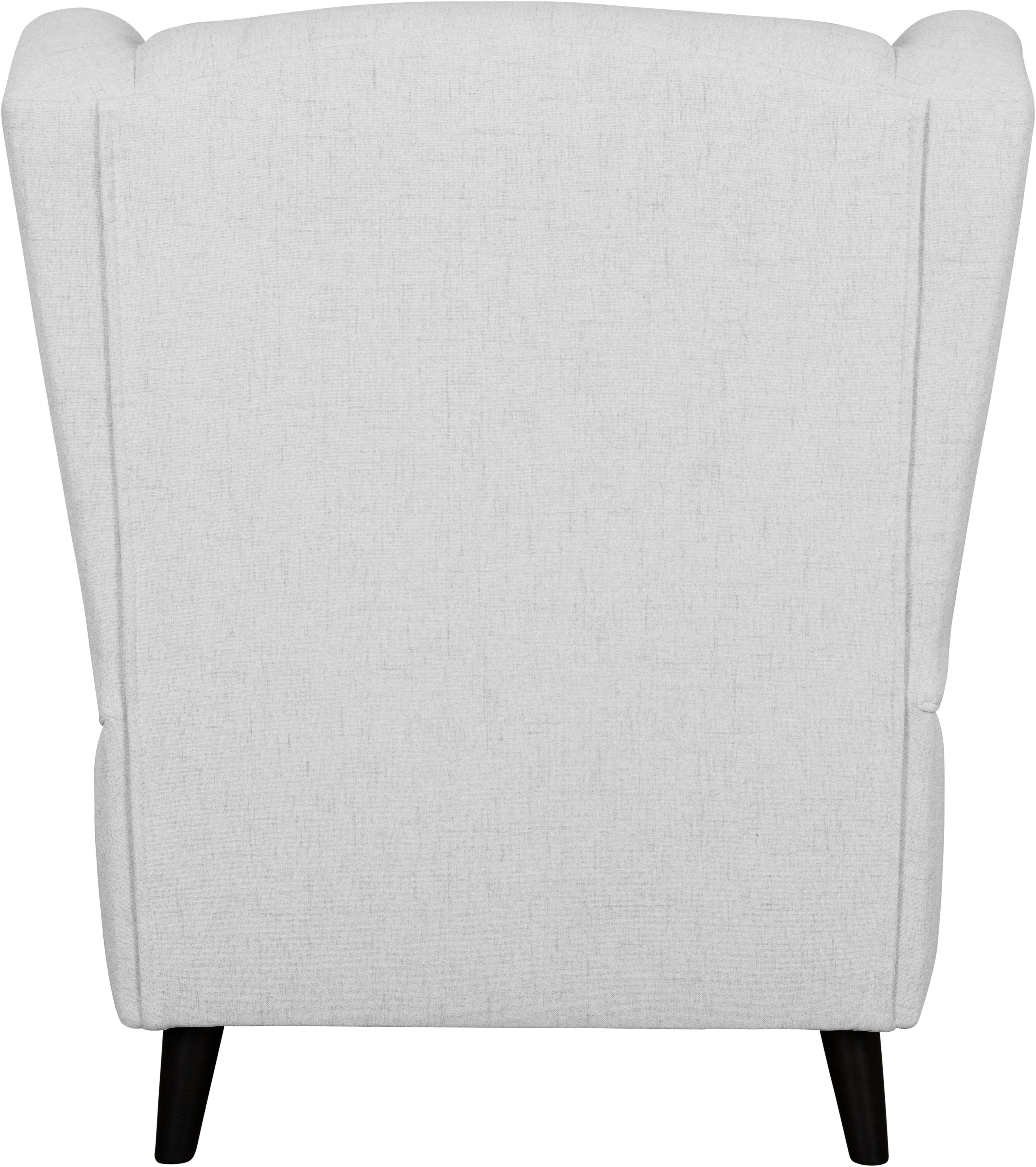 Home affaire Fauteuil Ohrensessel CHISTELLE, optioneel met poef met golfondersteuning, afmetingen: b/d/h: 81/87/99 cm