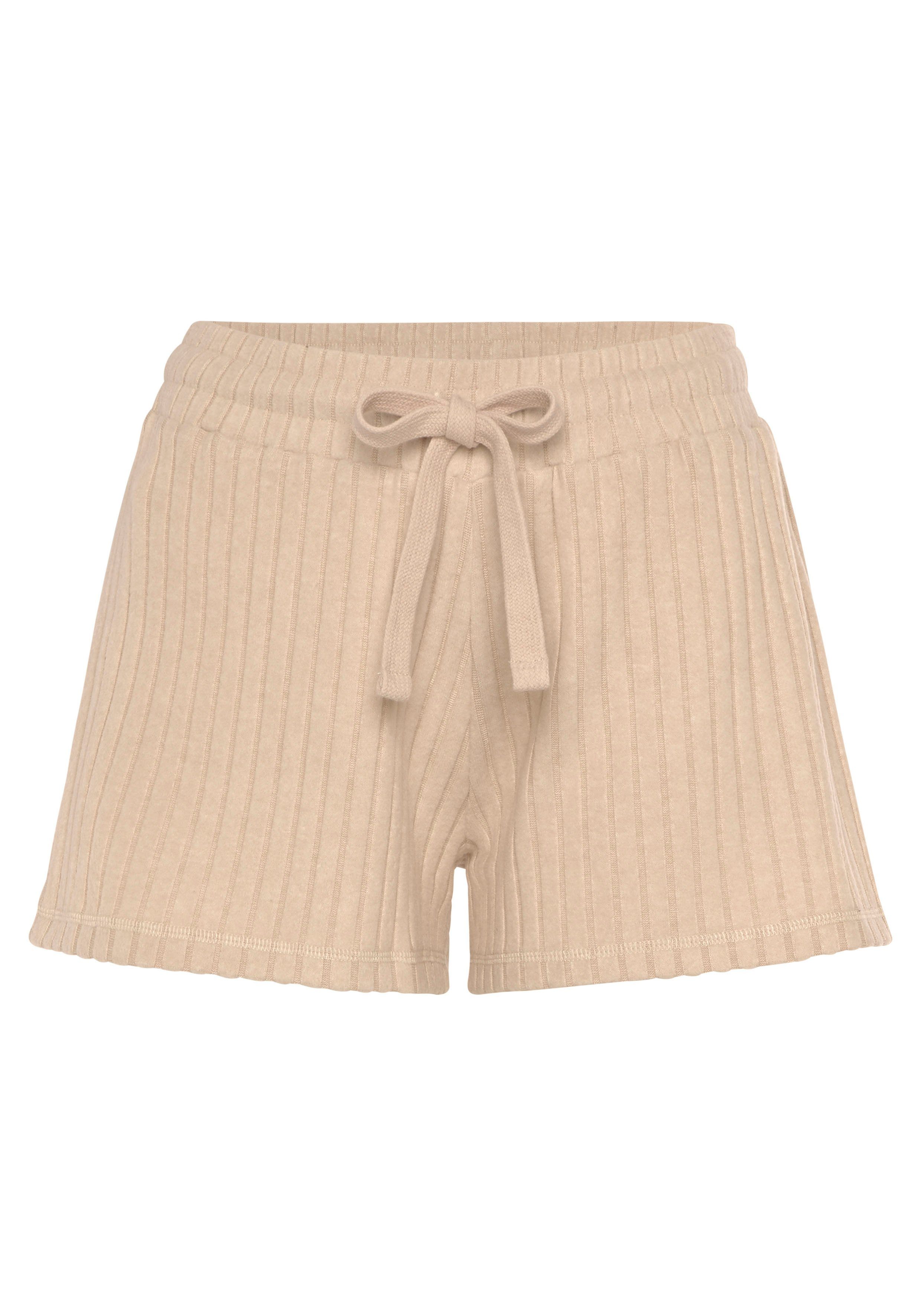 Lascana Short - Lounge shorts gemêleerd Lounge-/brei shorts gemêleerd met bindkoord, loungewear