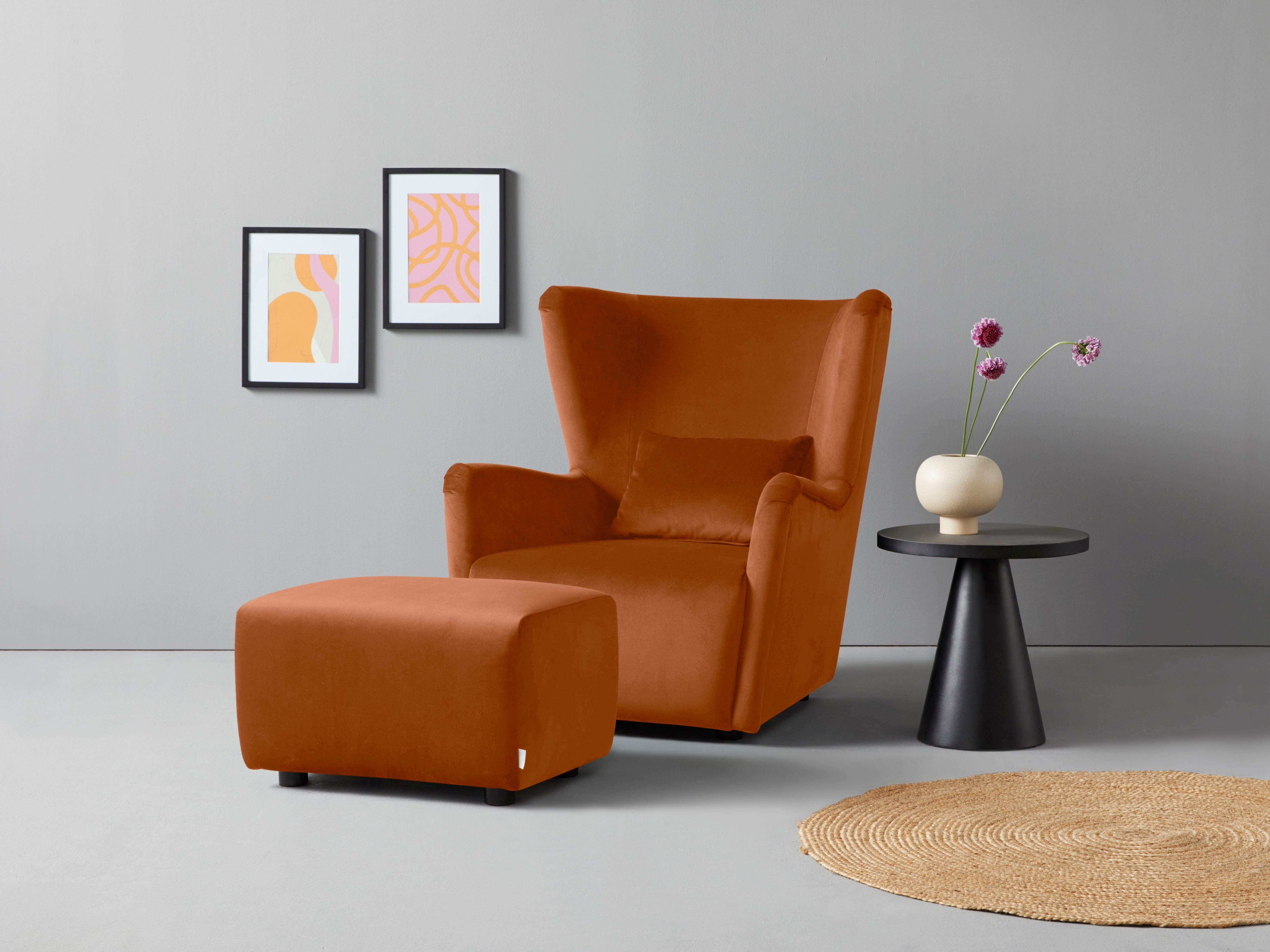 LeGer Home by Lena Gercke Oorfauteuil Levke Stoel naar keuze met of zonder hocker