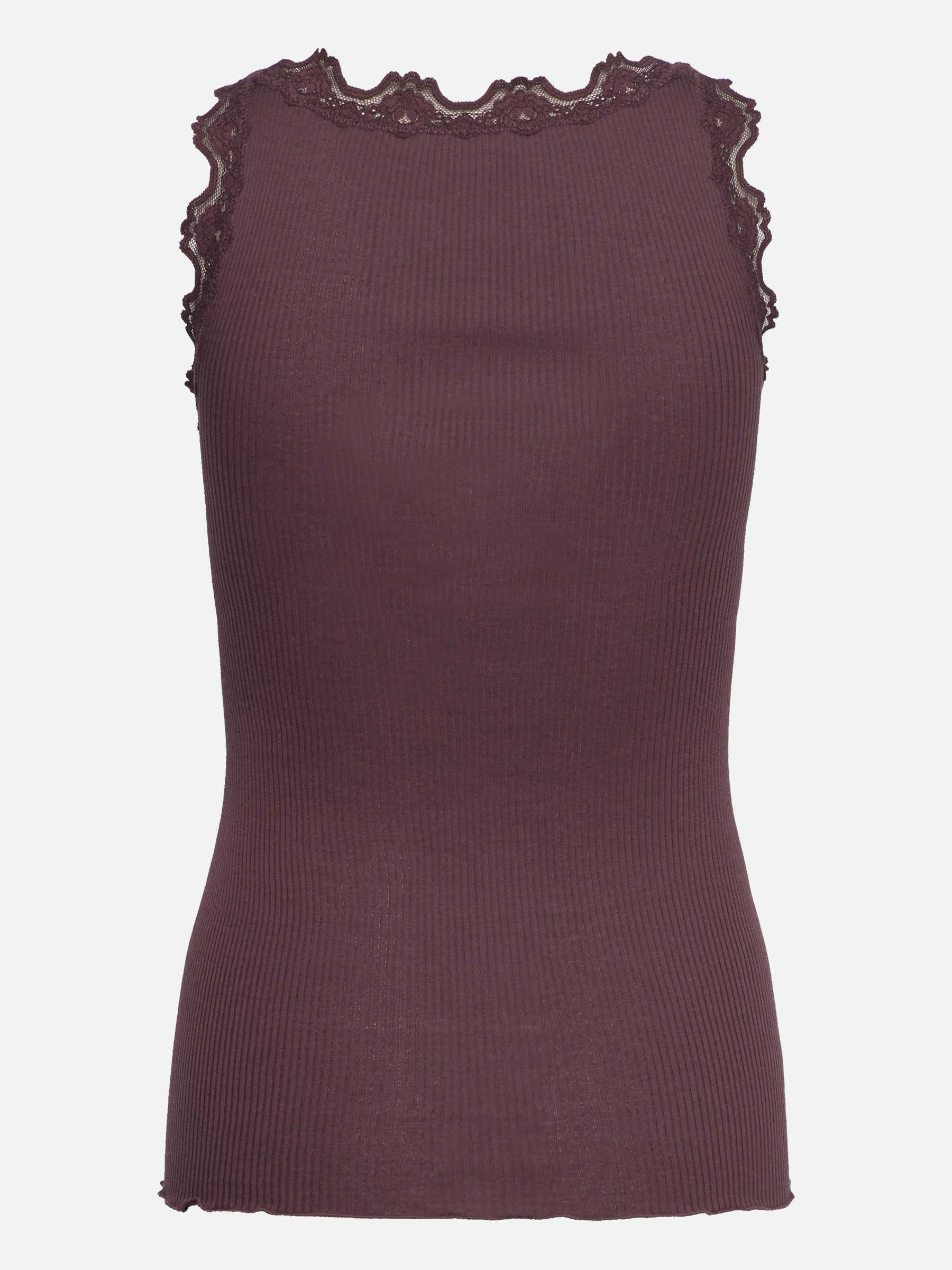 rosemunde Tanktop Babette Silk Top prachtige vintage kantafwerking aan hals en bandjes