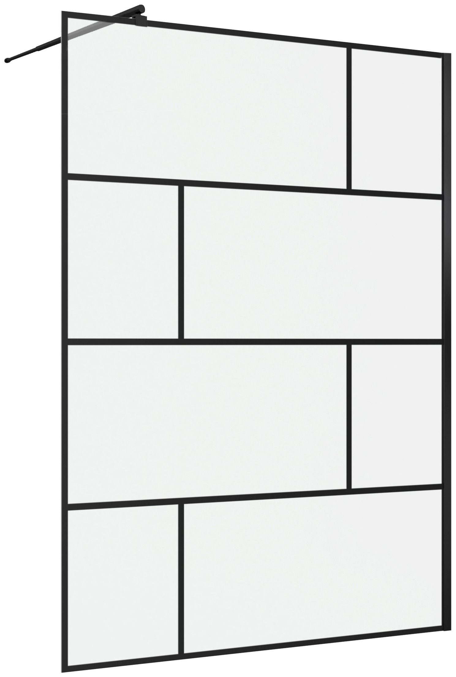 Marwell Walk-in-douche Bricks 90x 195 cm, inclusief houderstang voor wandmontage, 120 cm (3-delig)