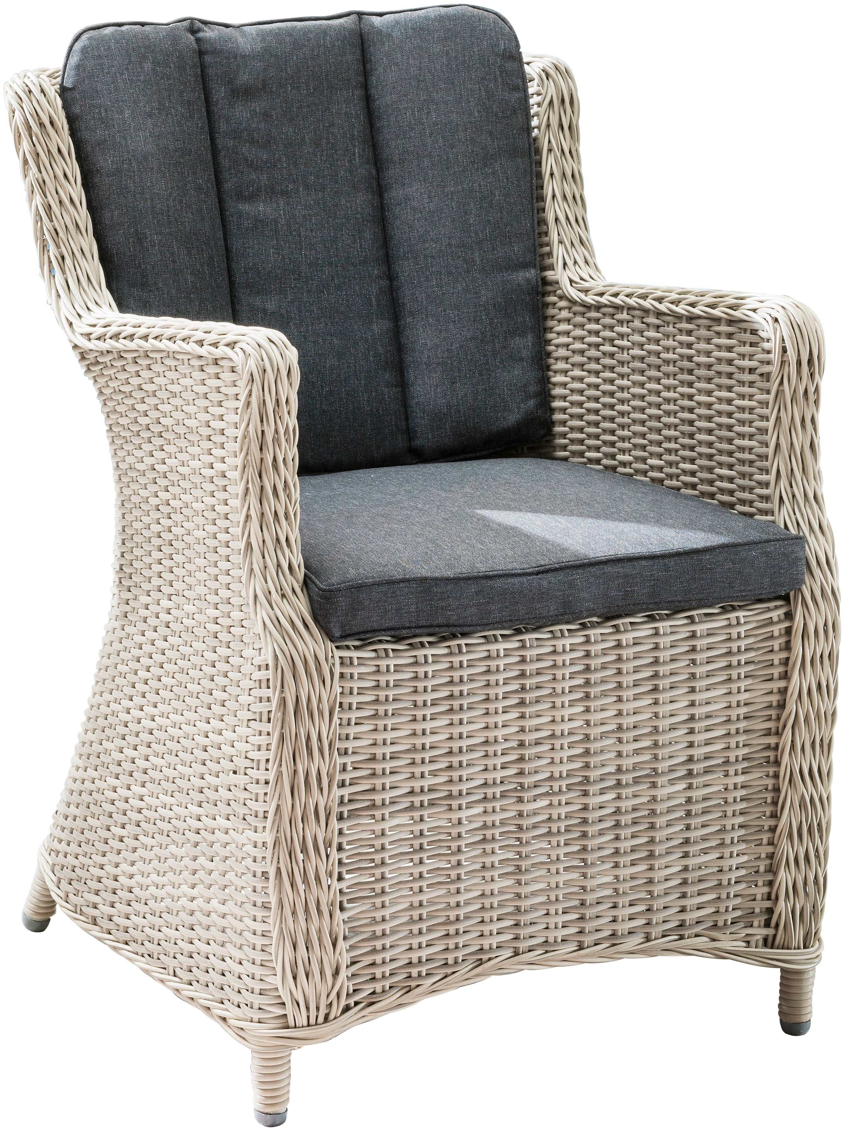 Destiny Tuinset LUNA CASA Polyrotan, fauteuil met voetenbankje, incl. kussens (set, 4-delig)