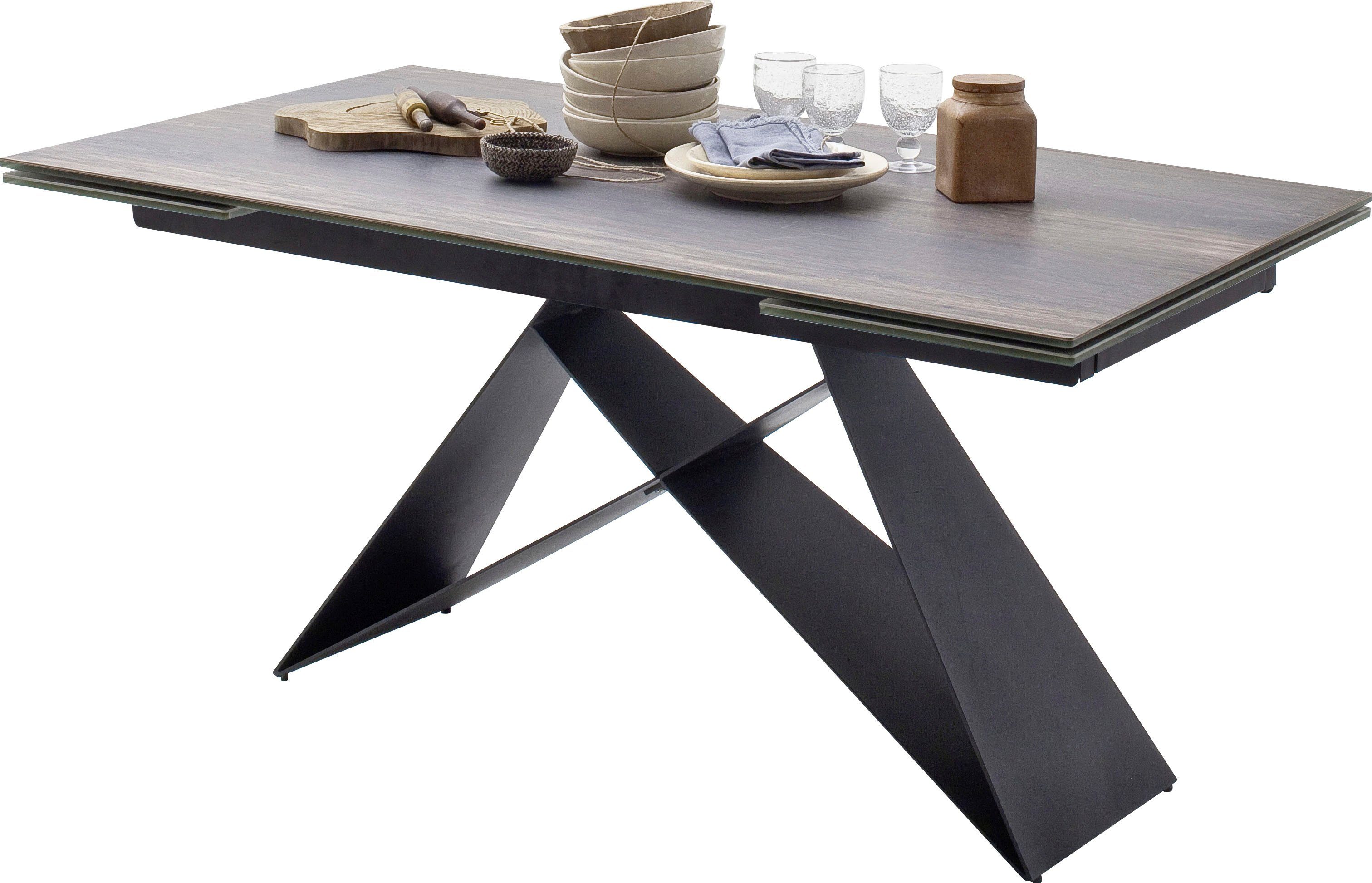 MCA furniture Eettafel Kobe Eettafel glas-keramiek met uittrekbaar deel aan de kopse kant