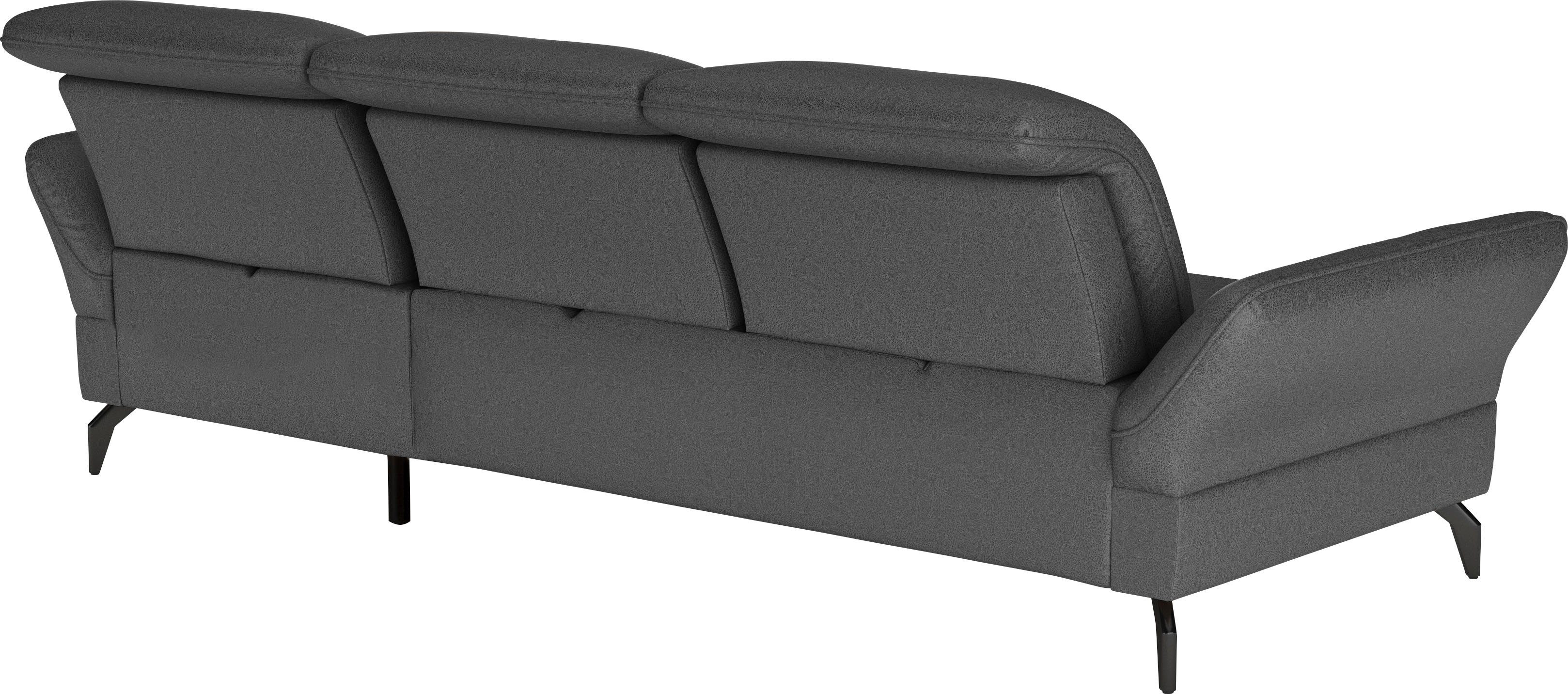 sit&more Hoekbank Leandro L-vorm Naar keuze met bed, hoofdbord en armleuningfunctie, en bedkist