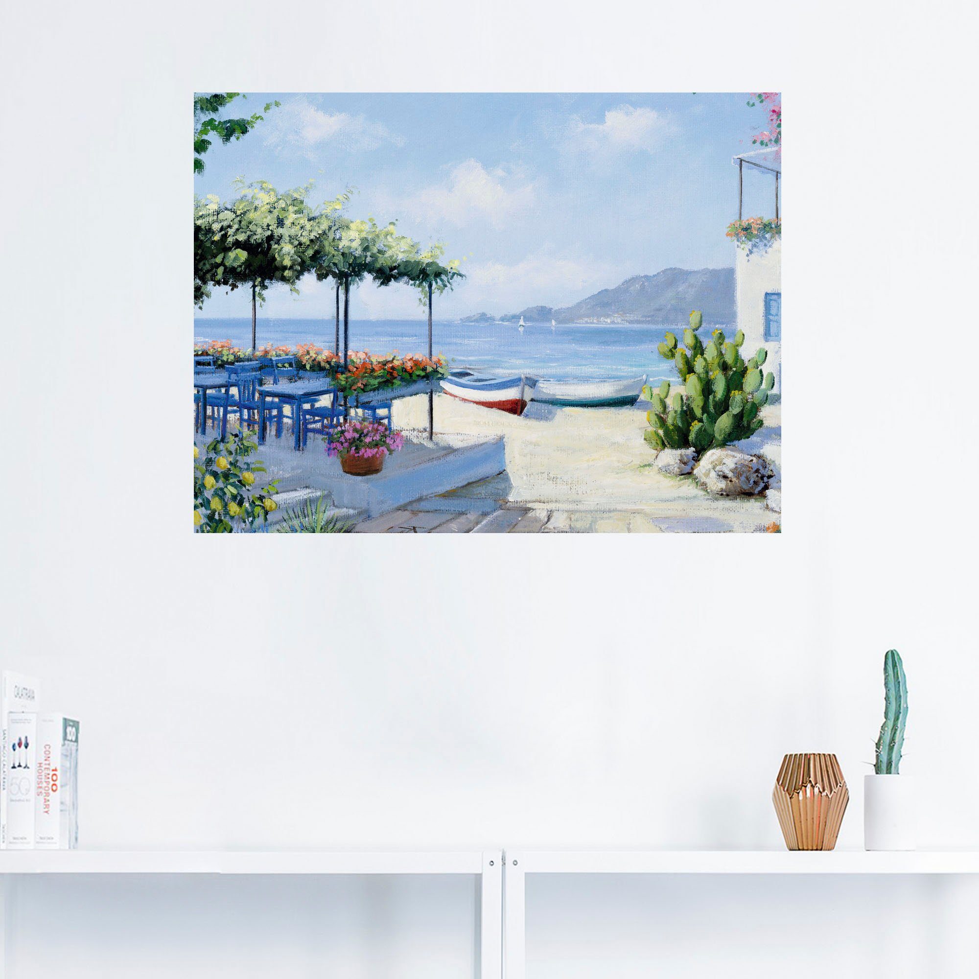 Artland Artprint Mooi uitzicht op zee als artprint op linnen, muursticker in verschillende maten