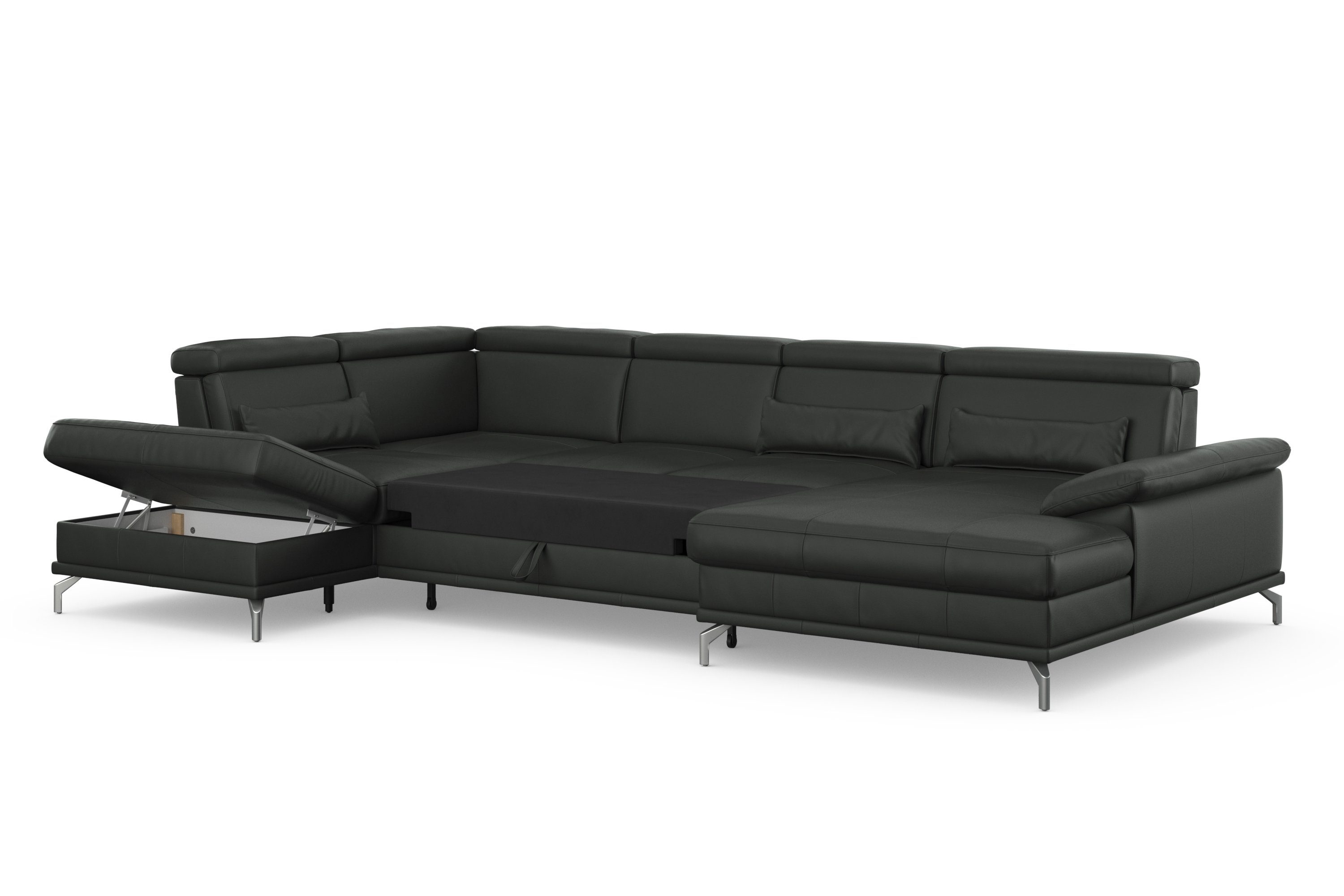 sit&more Zithoek Cabrio U-vorm, met zitdiepteverstelling, arm- en hoofdsteunverstelling
