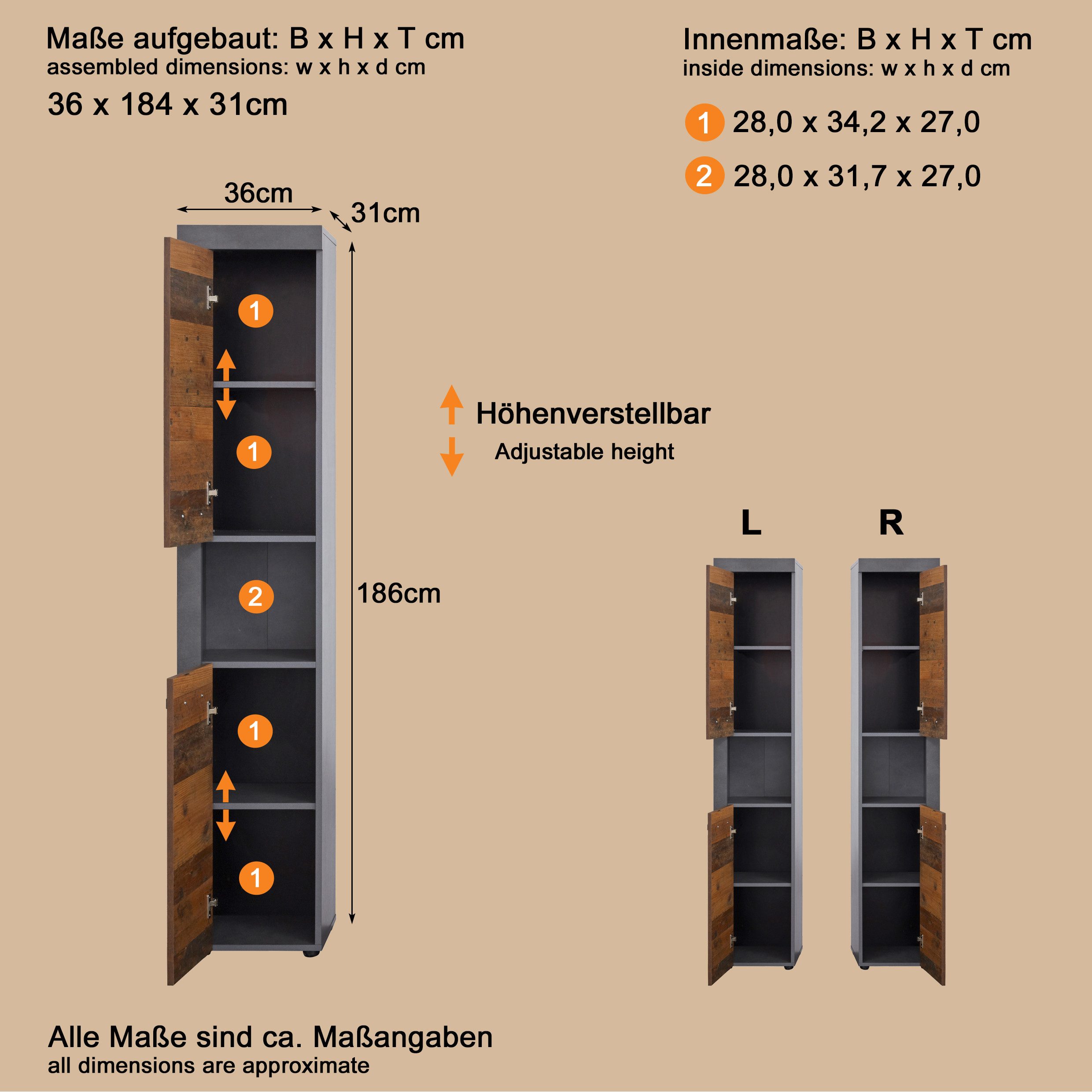INOSIGN Hoge kast Ilana