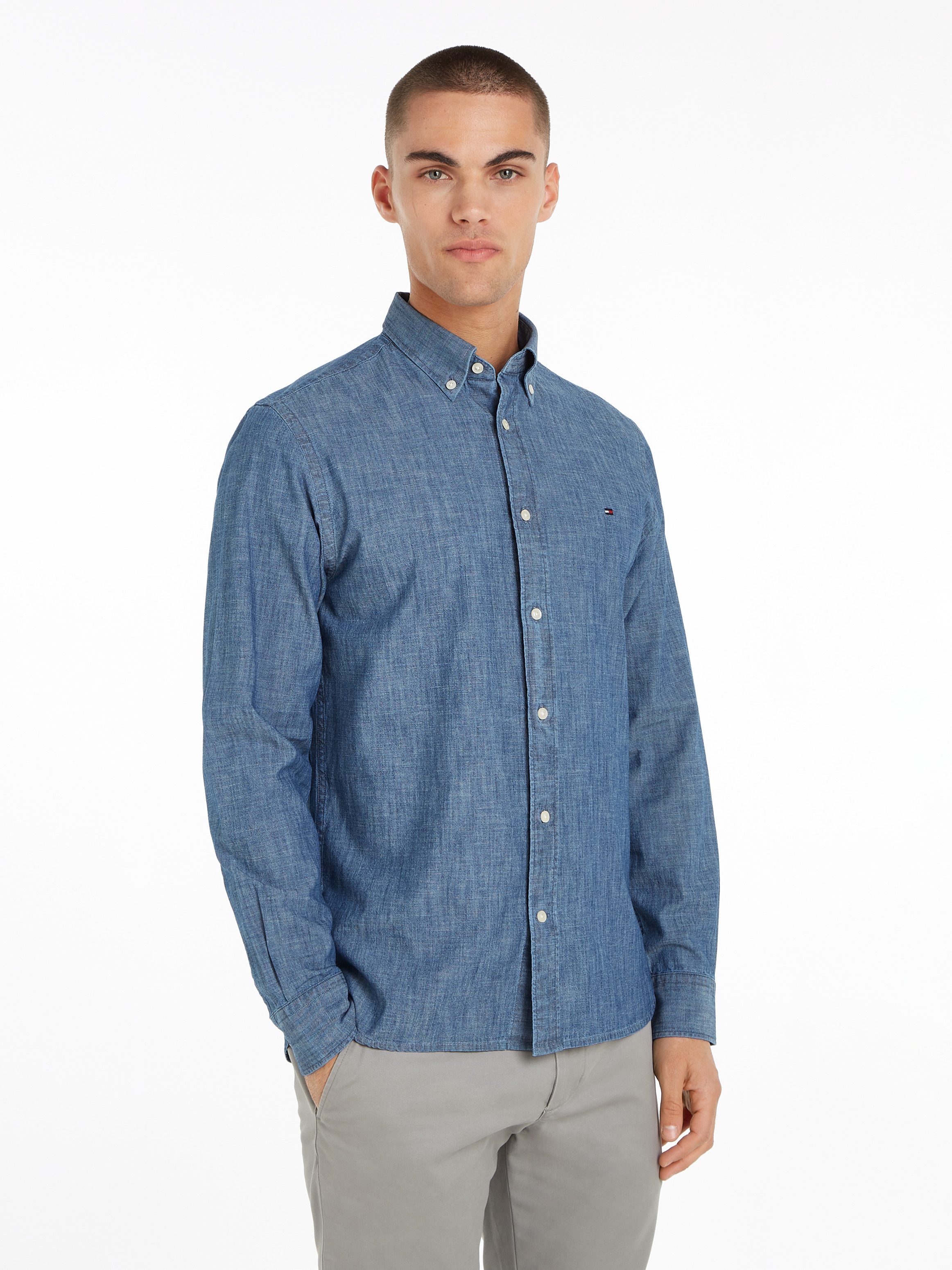 Tommy Hilfiger Overhemd met lange mouwen CHAMBRAY SOLID RF SHIRT